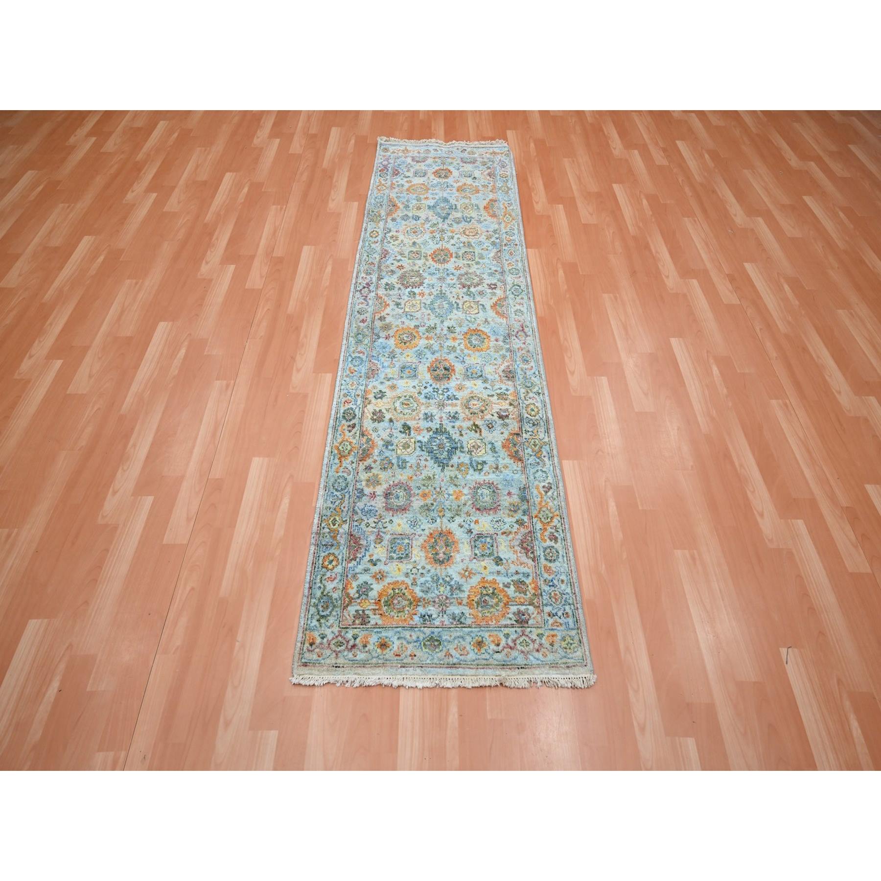 Oushak-And-Peshawar-Hand-Knotted-Rug-379070