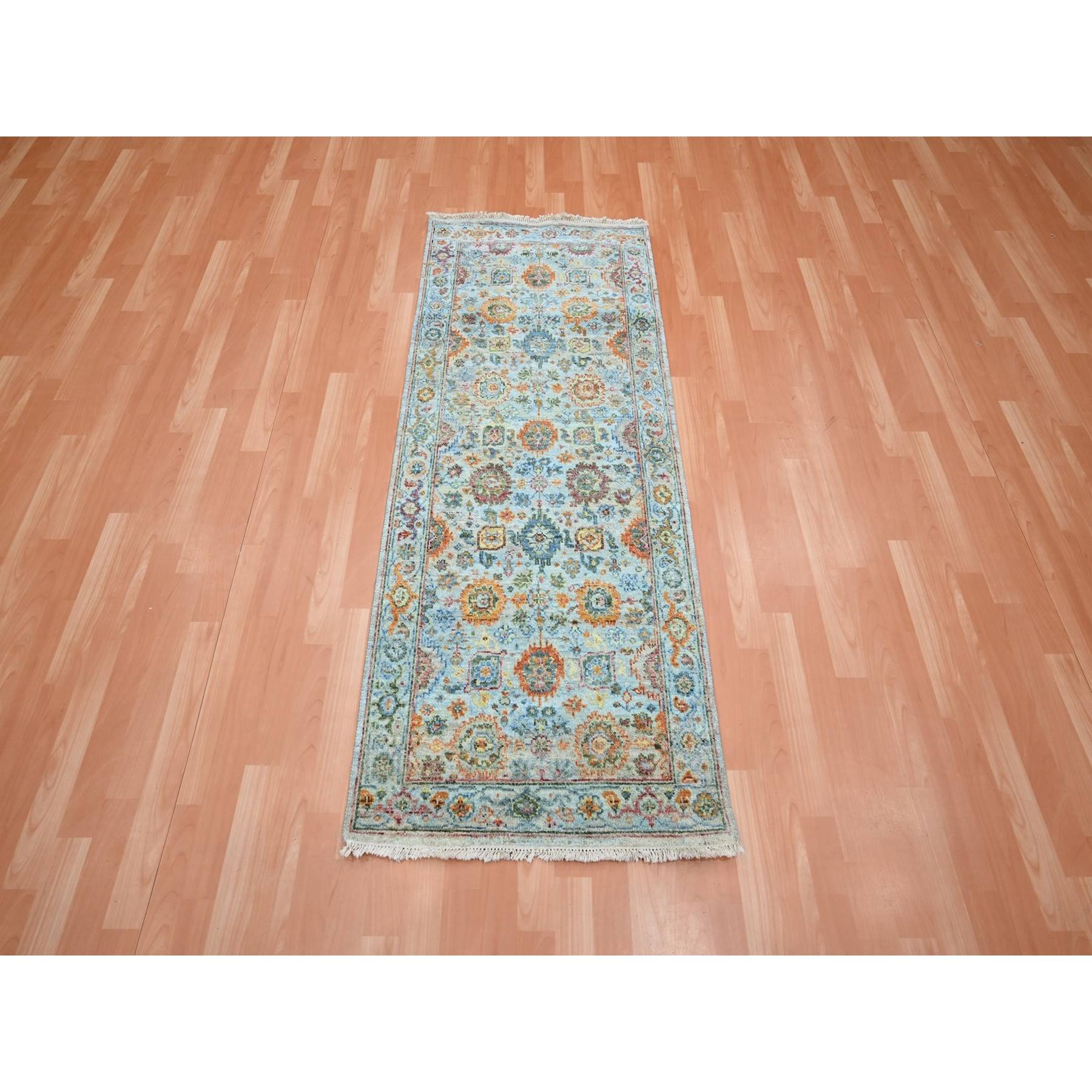 Oushak-And-Peshawar-Hand-Knotted-Rug-379075