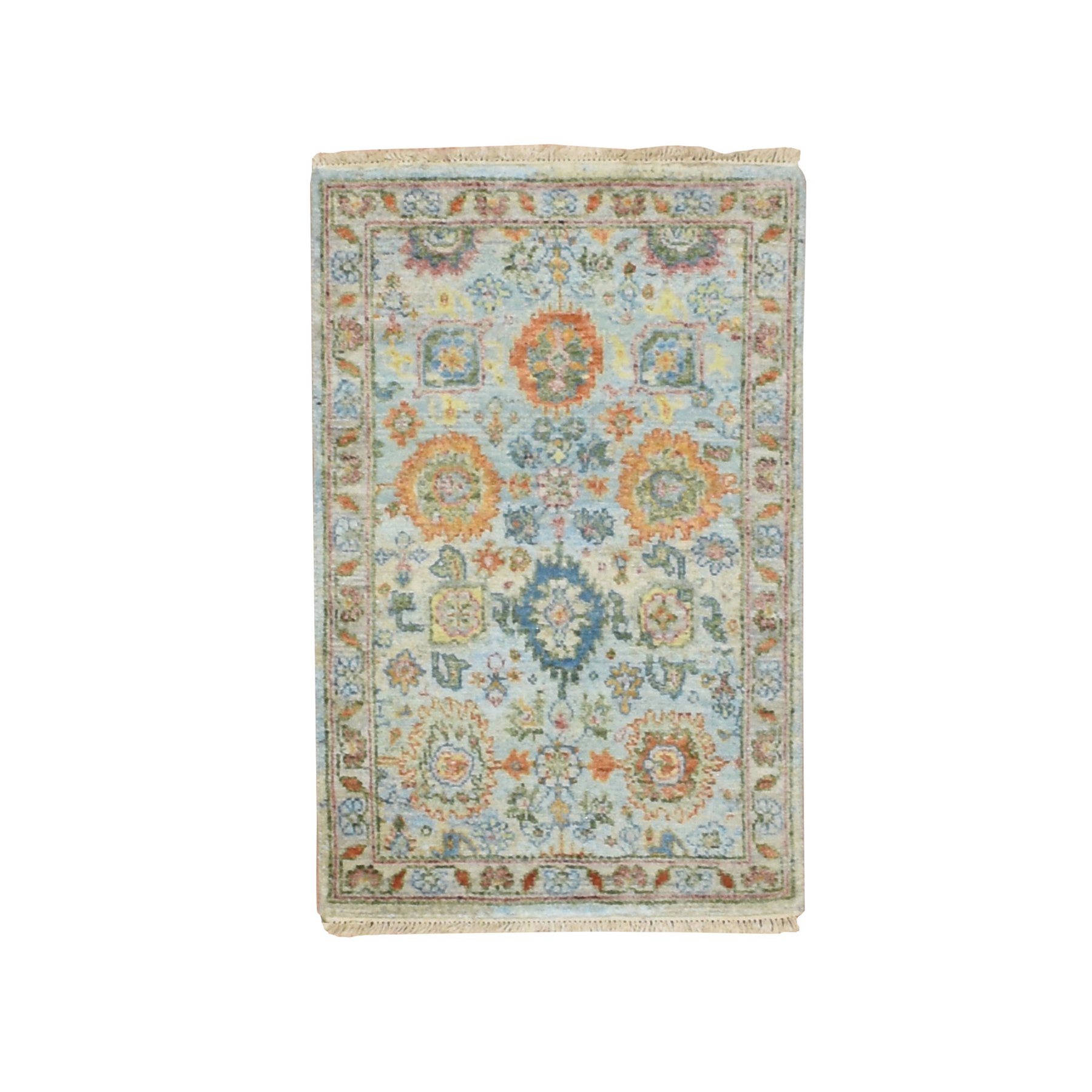 Oushak-And-Peshawar-Hand-Knotted-Rug-379090