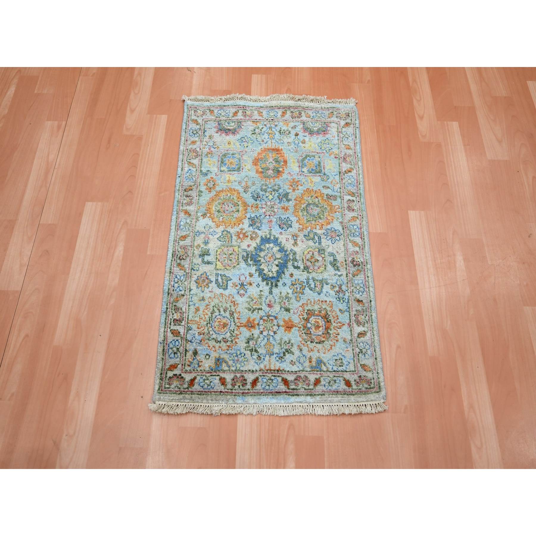 Oushak-And-Peshawar-Hand-Knotted-Rug-379090