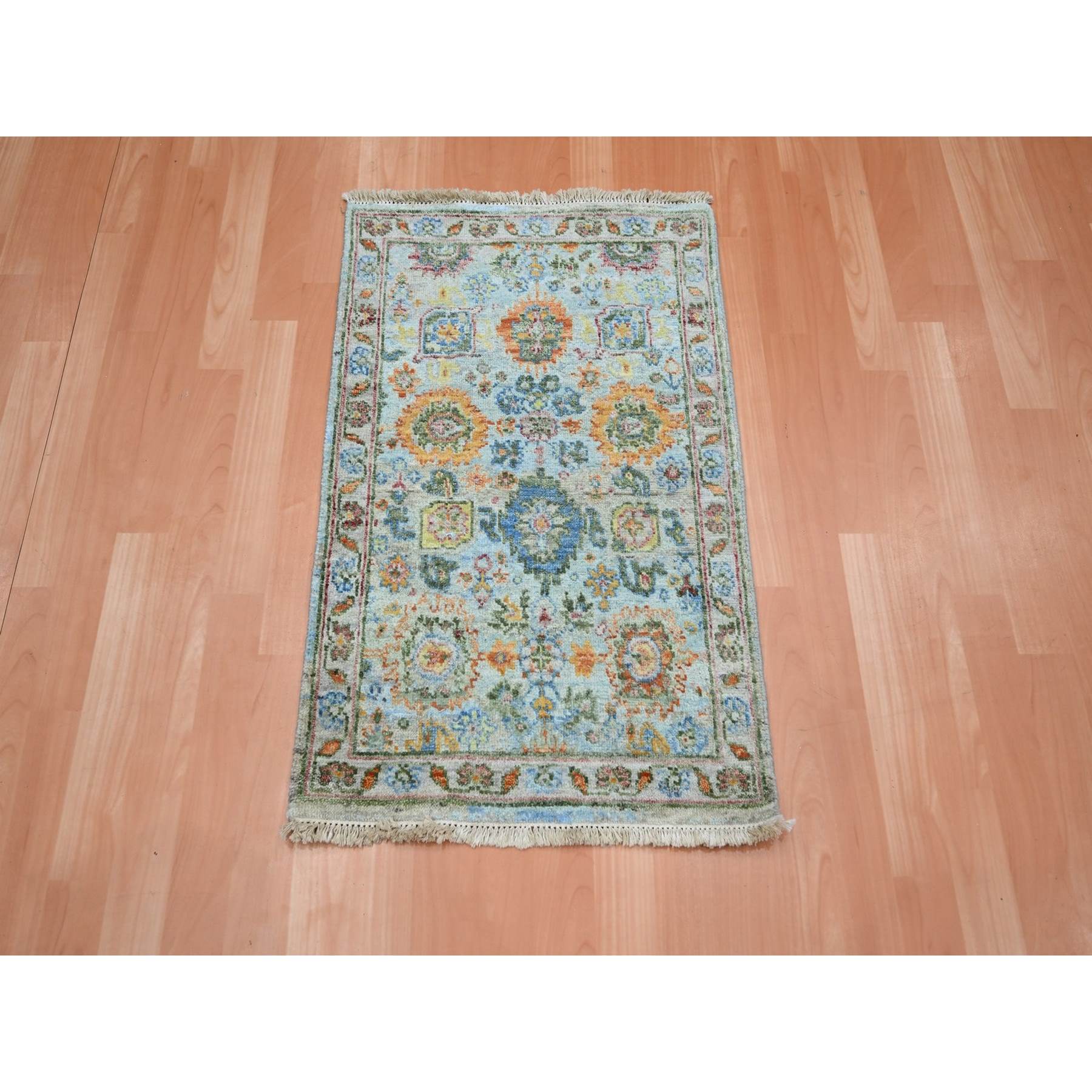 Oushak-And-Peshawar-Hand-Knotted-Rug-379095