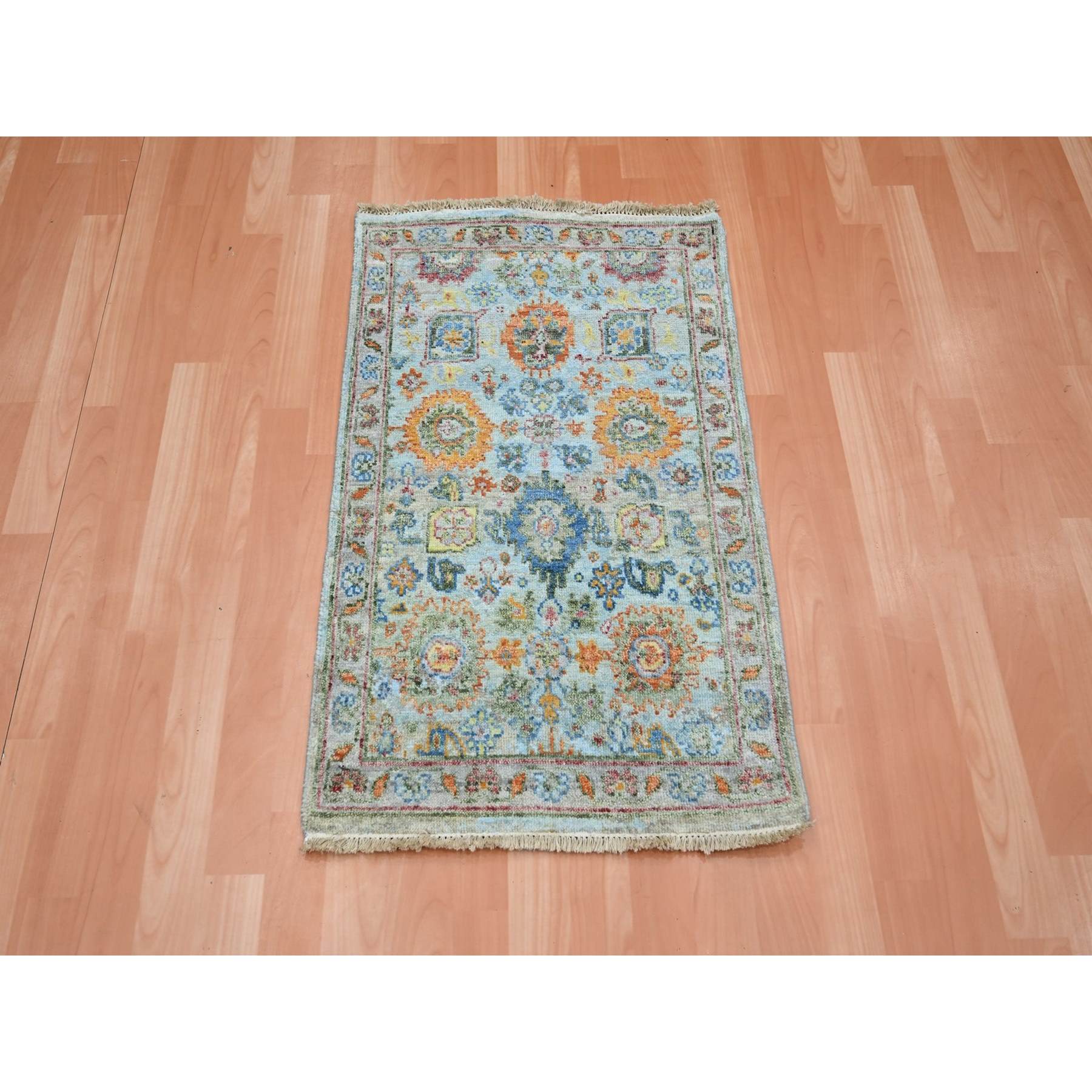 Oushak-And-Peshawar-Hand-Knotted-Rug-379105