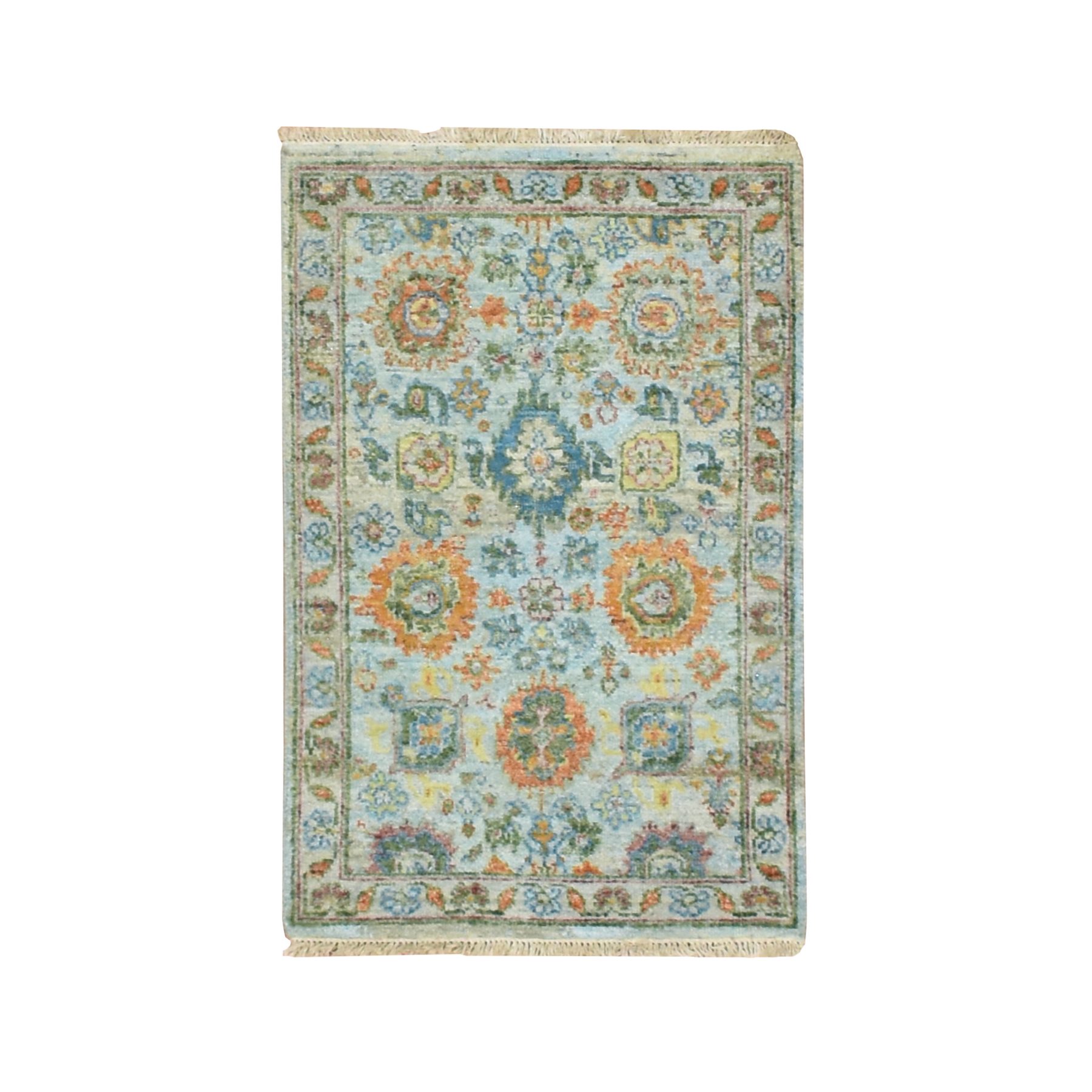 Oushak-And-Peshawar-Hand-Knotted-Rug-379110