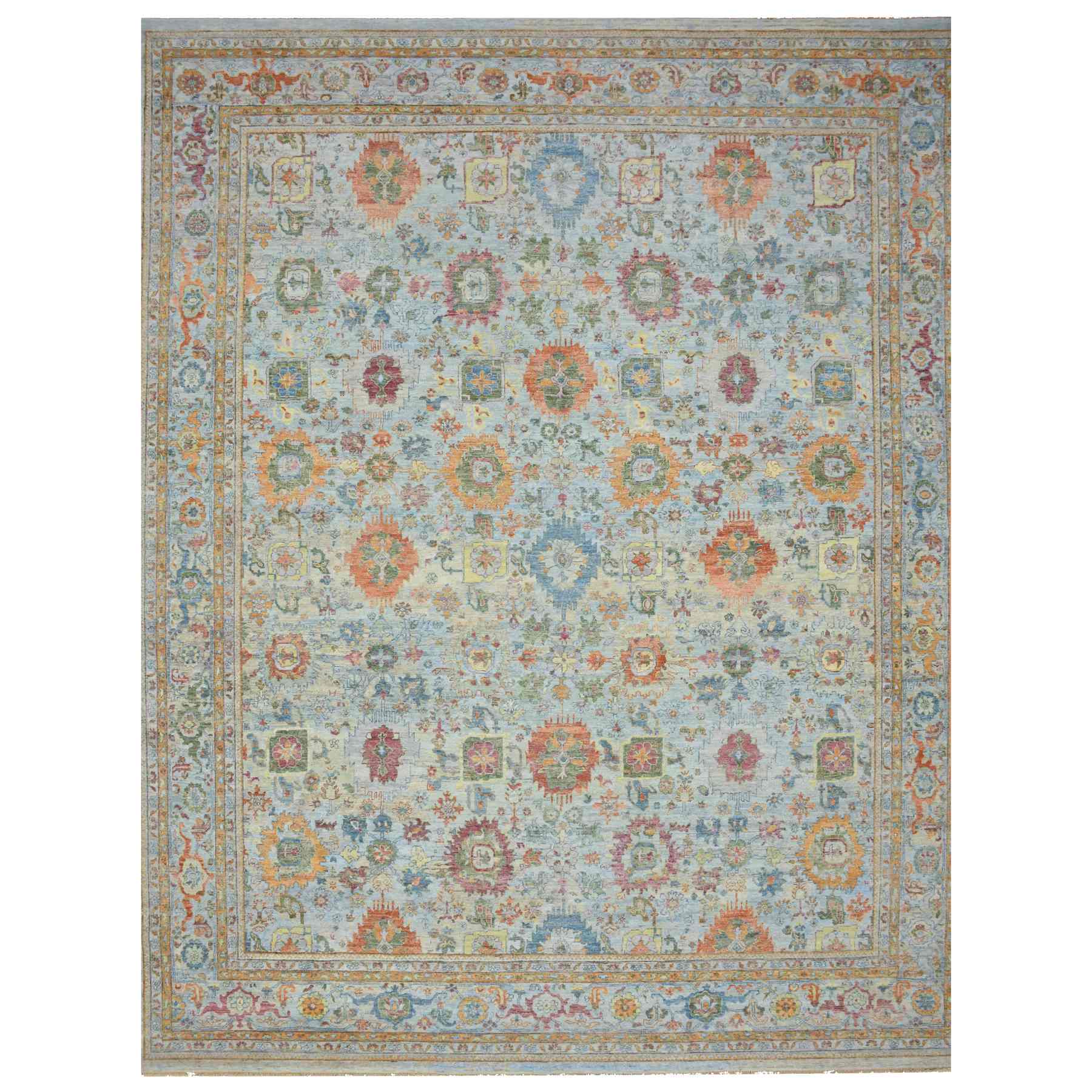 Oushak-And-Peshawar-Hand-Knotted-Rug-379115
