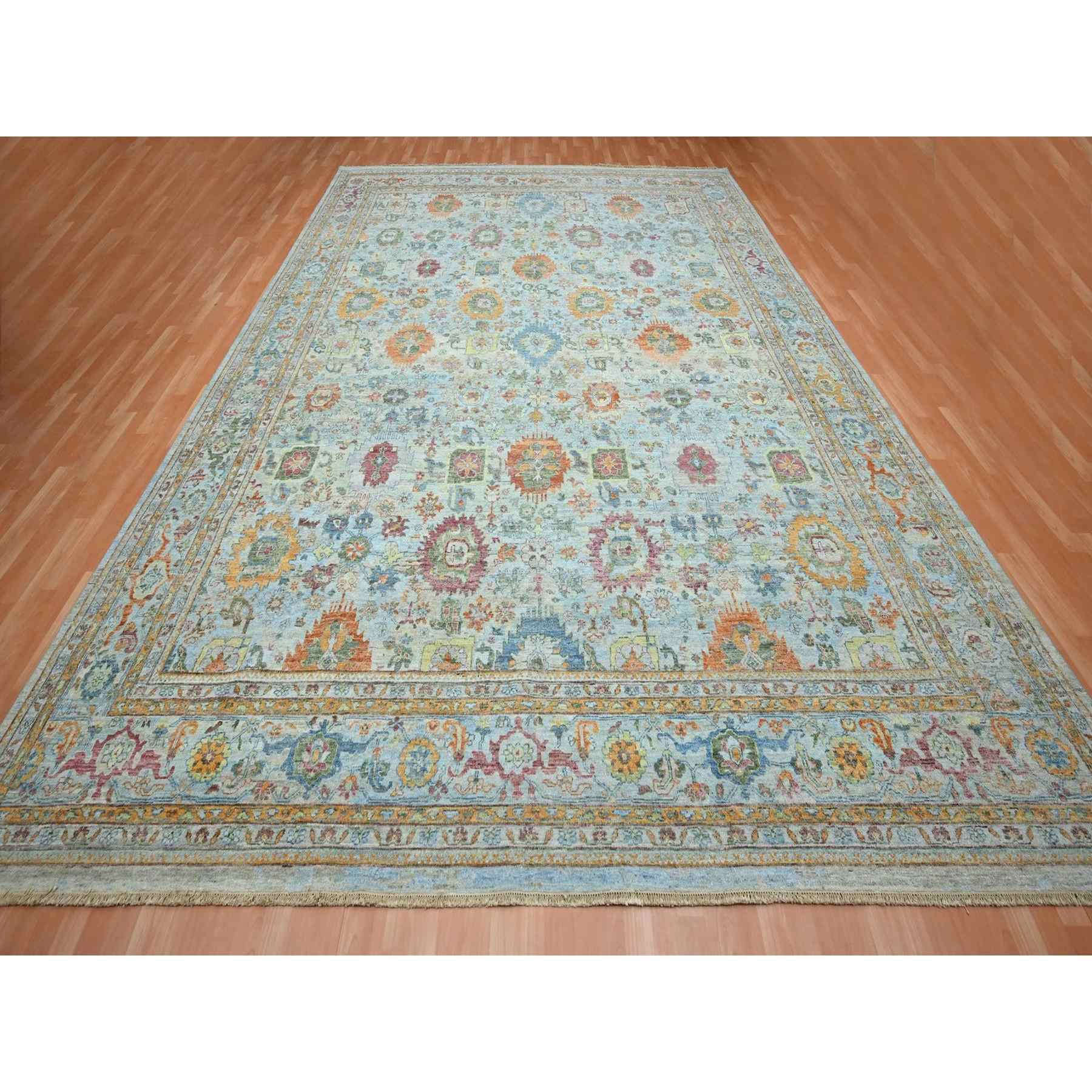 Oushak-And-Peshawar-Hand-Knotted-Rug-379115