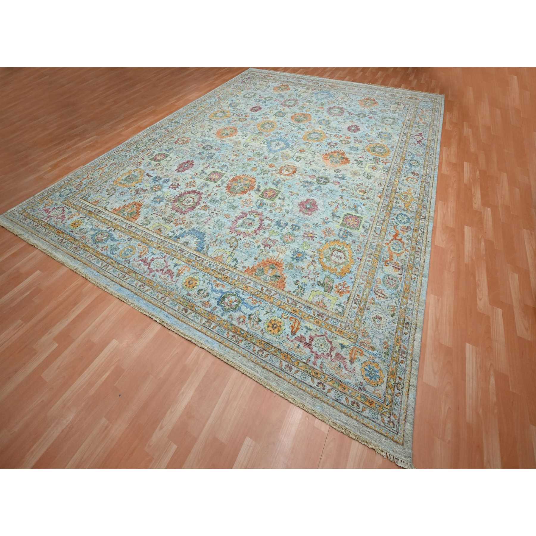 Oushak-And-Peshawar-Hand-Knotted-Rug-379115