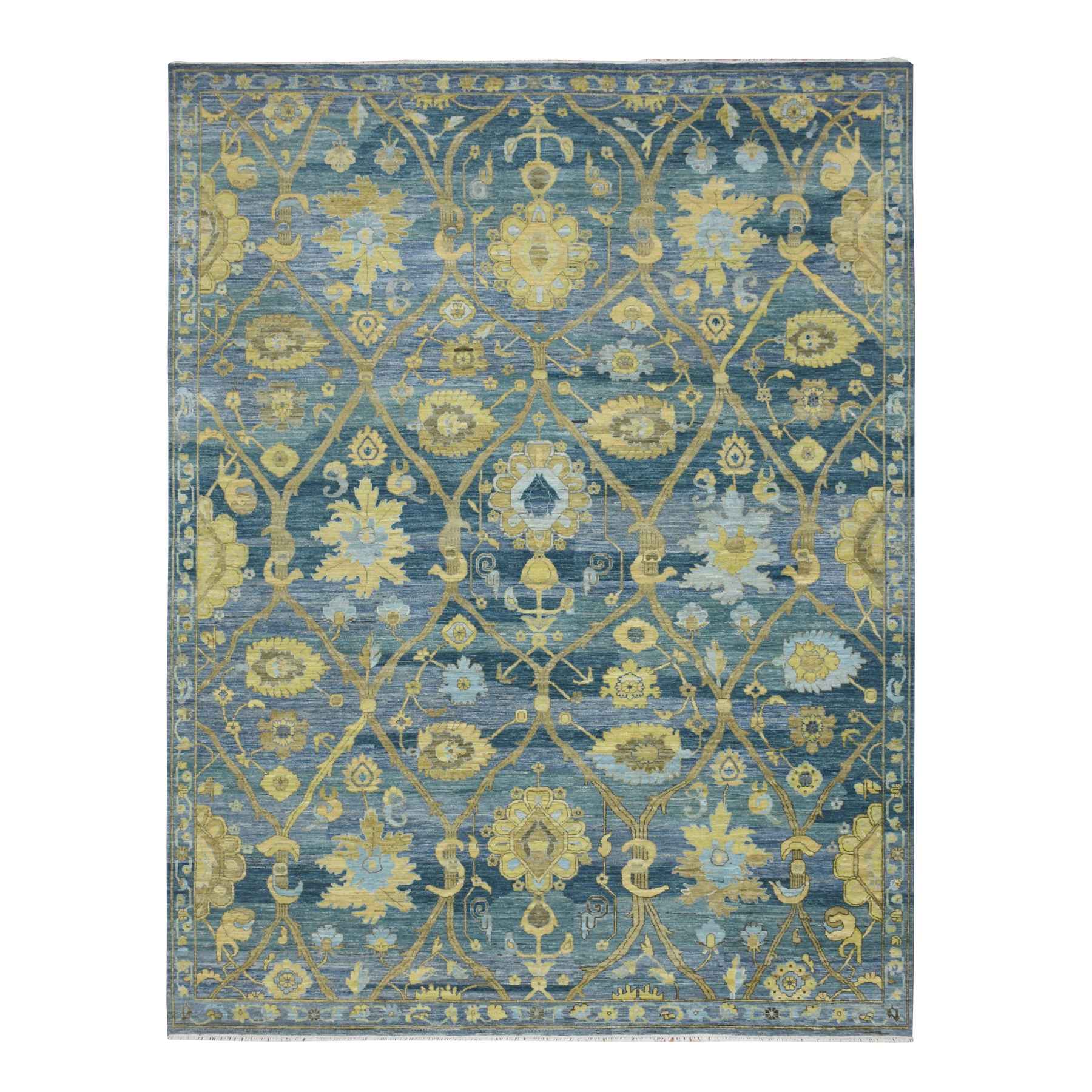 Oushak-And-Peshawar-Hand-Knotted-Rug-379325