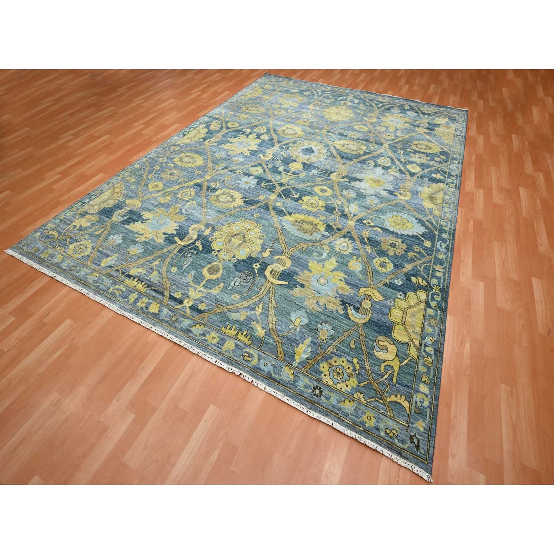 Oushak-And-Peshawar-Hand-Knotted-Rug-379325