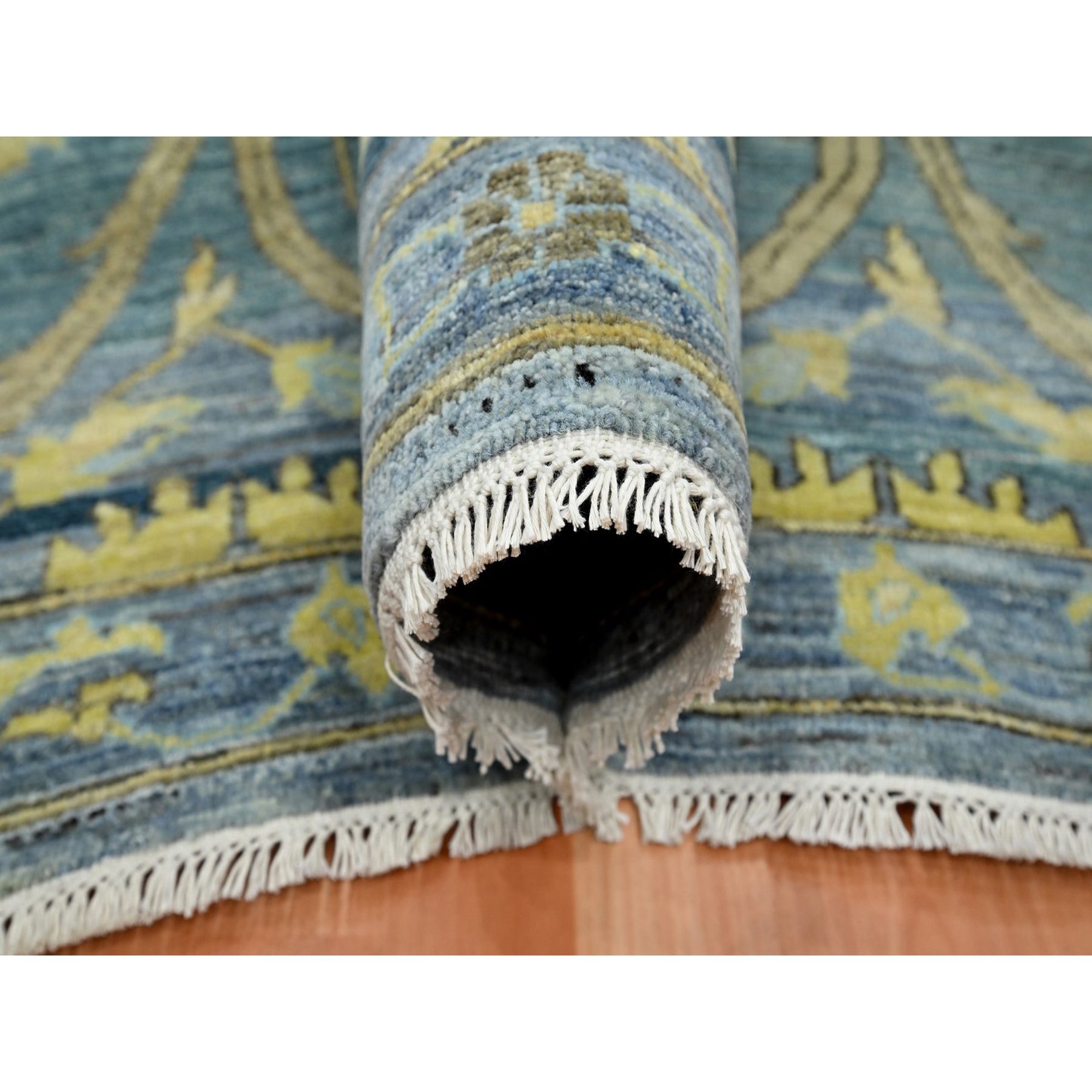 Oushak-And-Peshawar-Hand-Knotted-Rug-379325