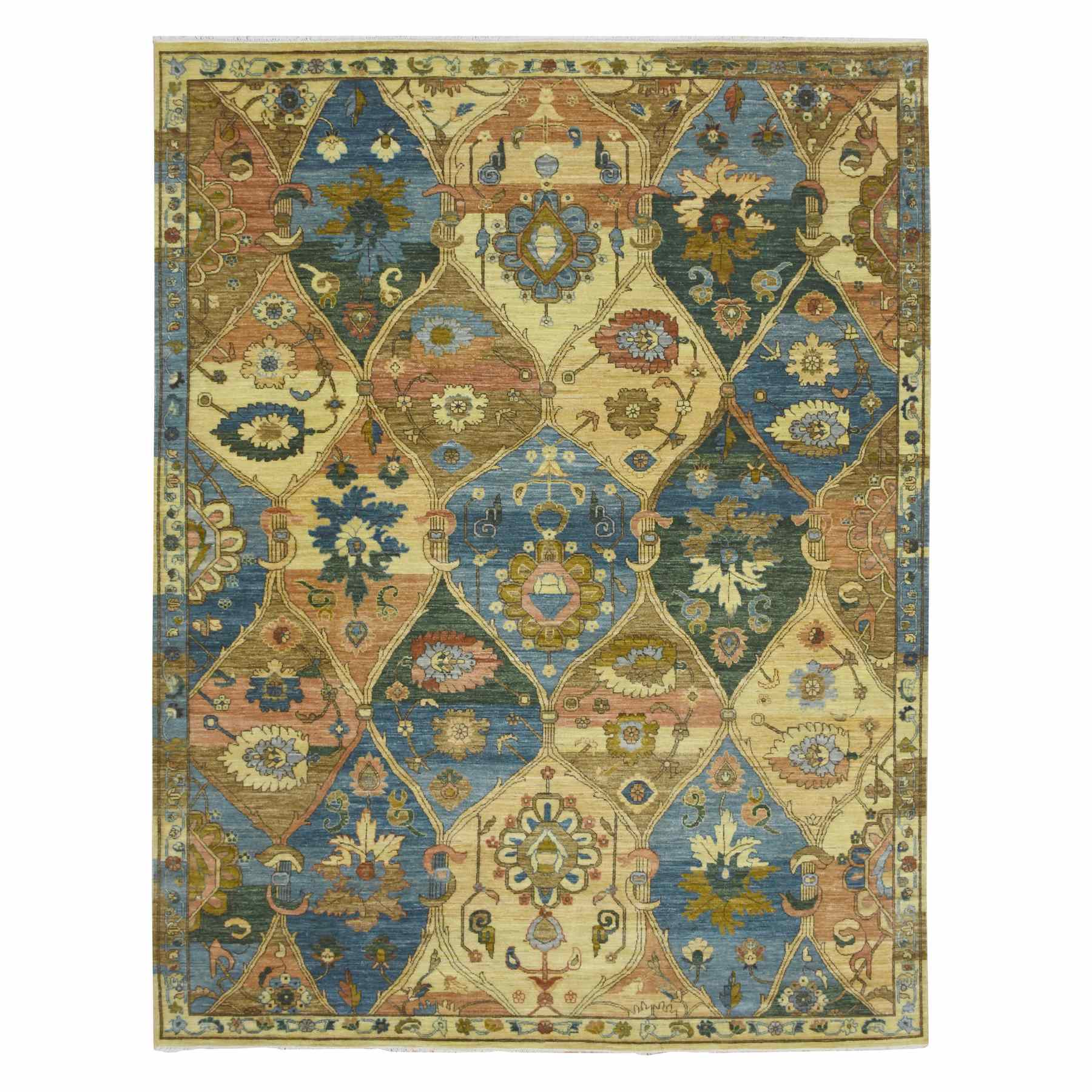 Oushak-And-Peshawar-Hand-Knotted-Rug-379345