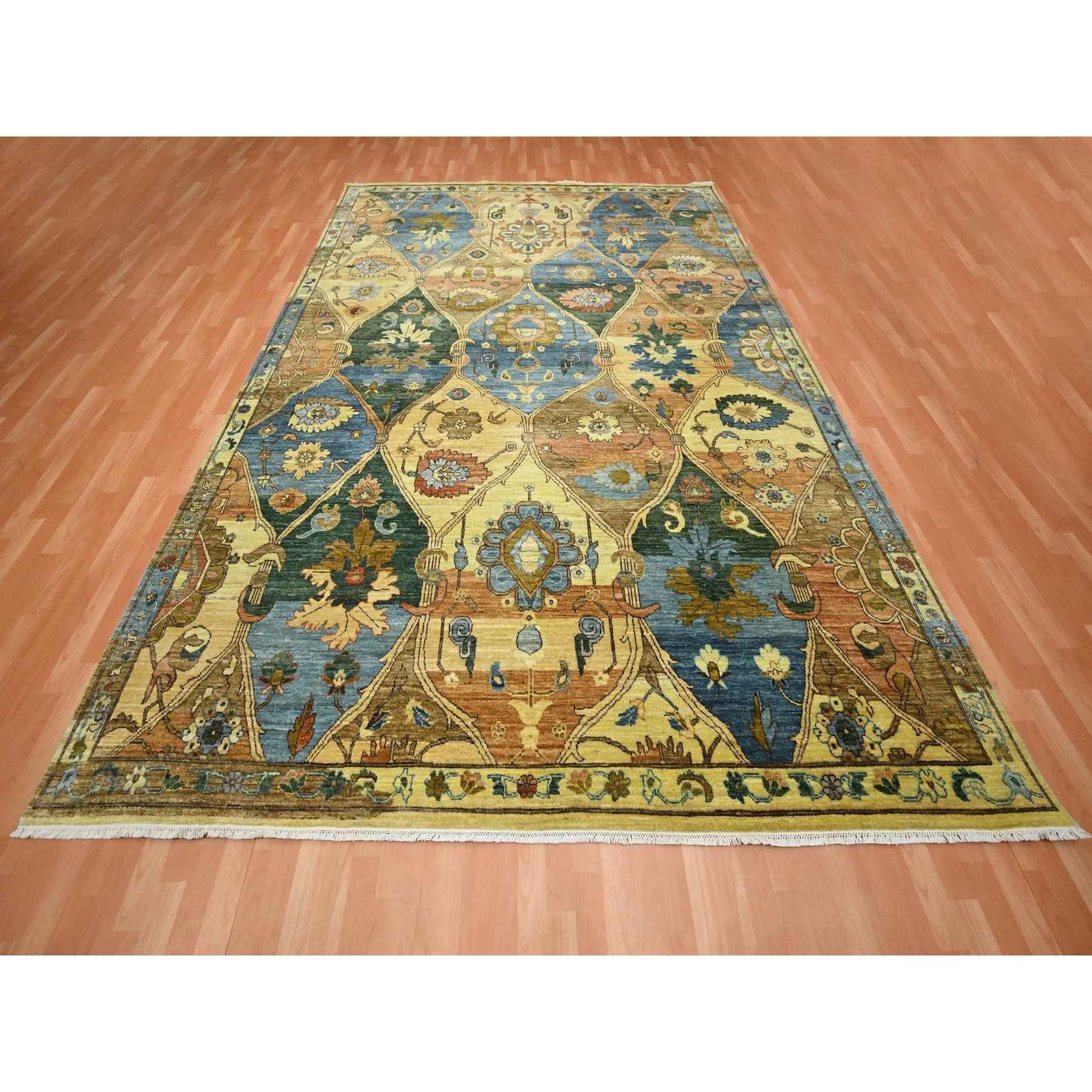 Oushak-And-Peshawar-Hand-Knotted-Rug-379345