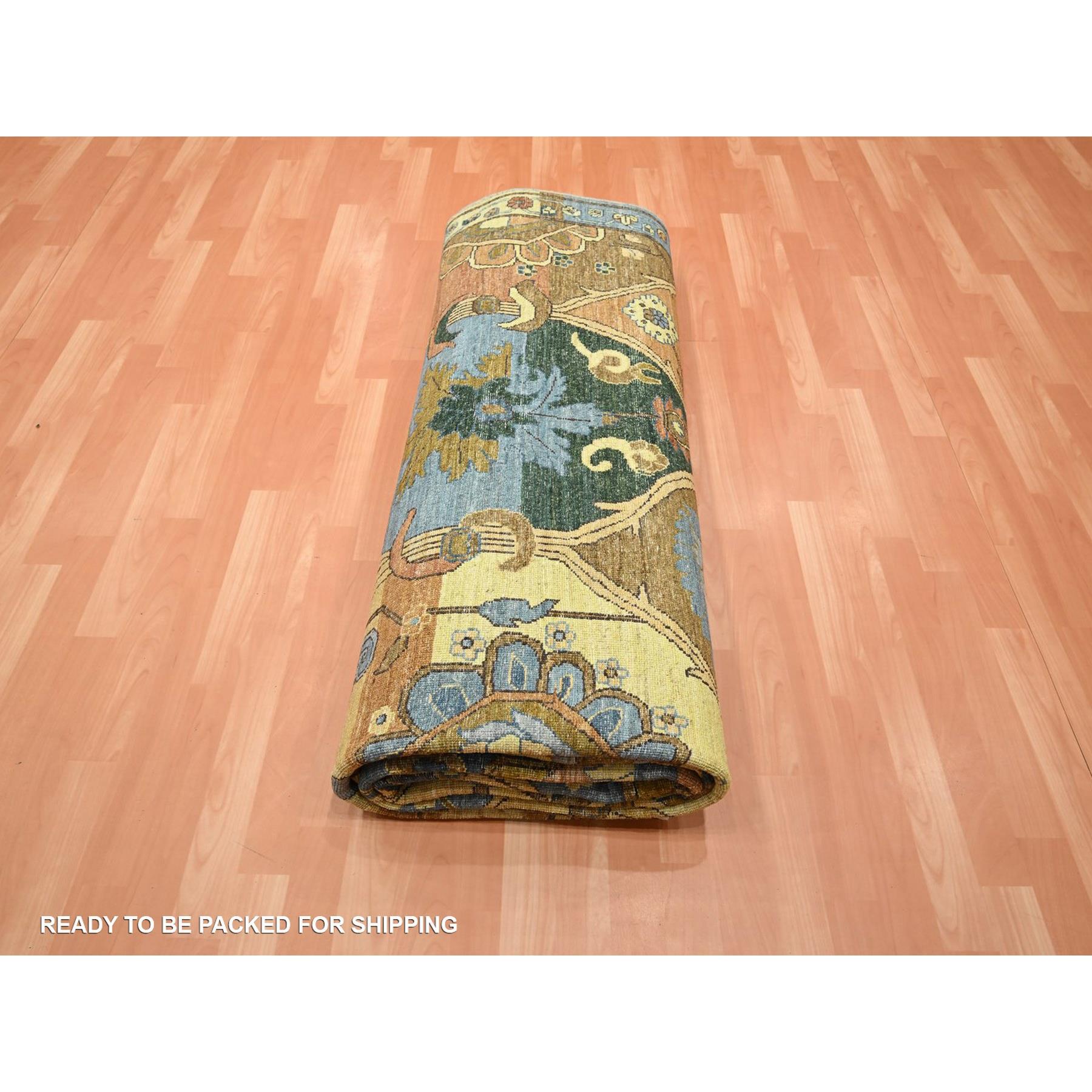 Oushak-And-Peshawar-Hand-Knotted-Rug-379345