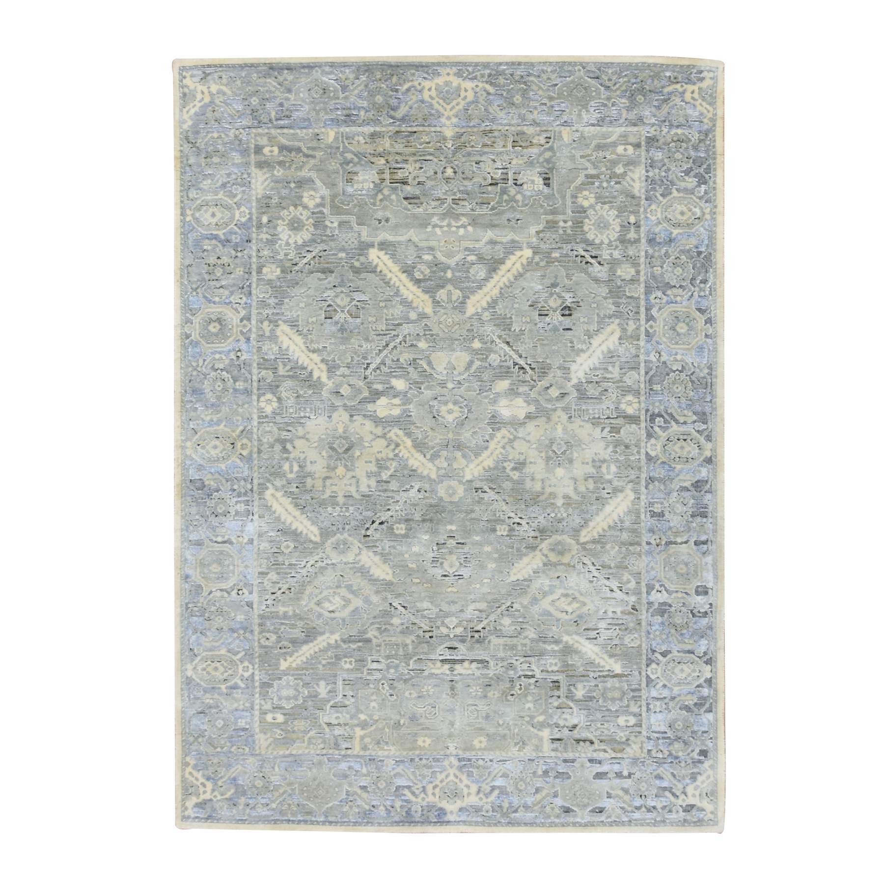 Oushak-And-Peshawar-Hand-Knotted-Rug-379530