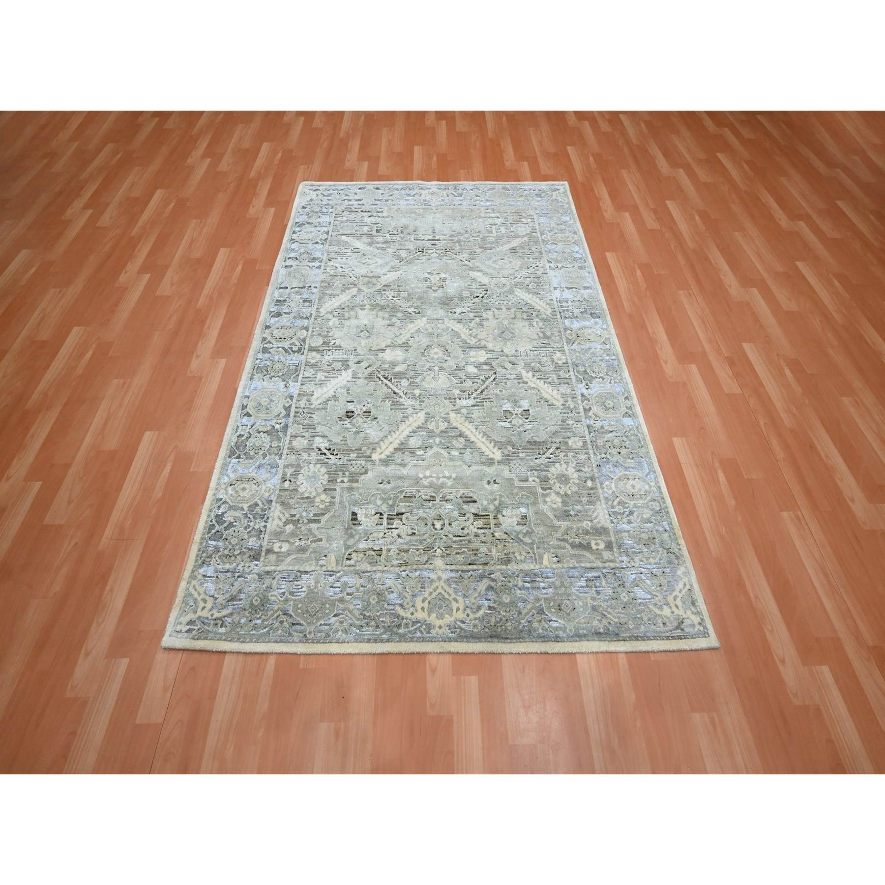 Oushak-And-Peshawar-Hand-Knotted-Rug-379530