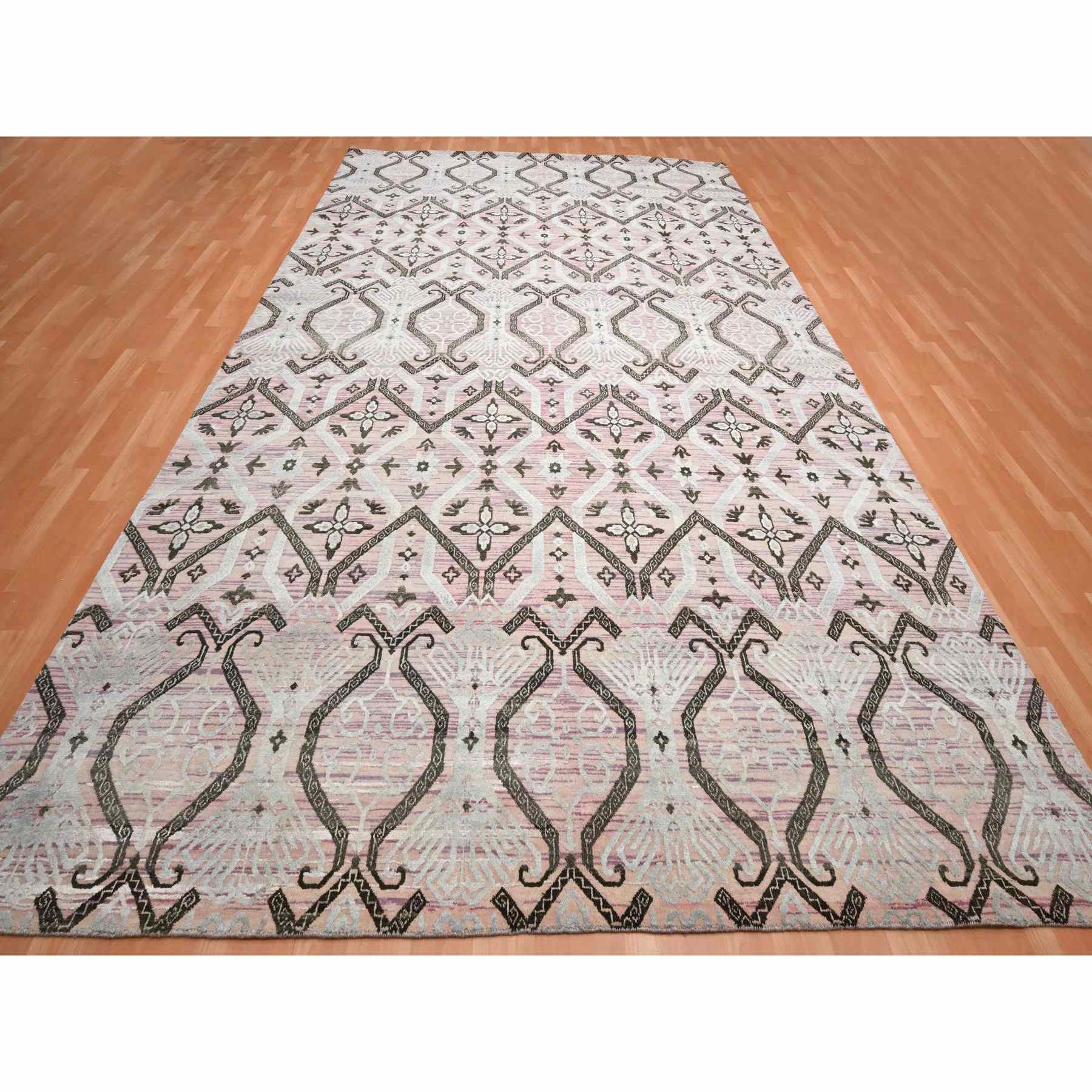 Tribal-Geometric-Hand-Knotted-Rug-378380