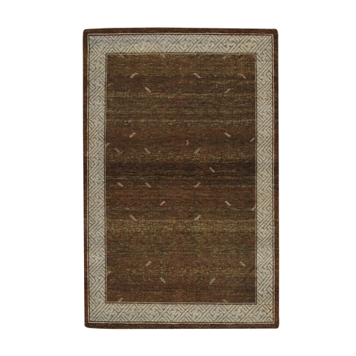 Shades of Brown, Khotan Influence All Over Intricate Design, Zero Pile, 100% Wool, Hand Knotted, Oriental 