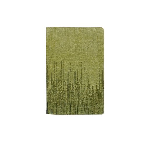 Pickle Green, Hand Knotted, Soft and Vibrant Wool, Vertical Ombre Design, Densely Woven, Sample, Mat, Oriental 
