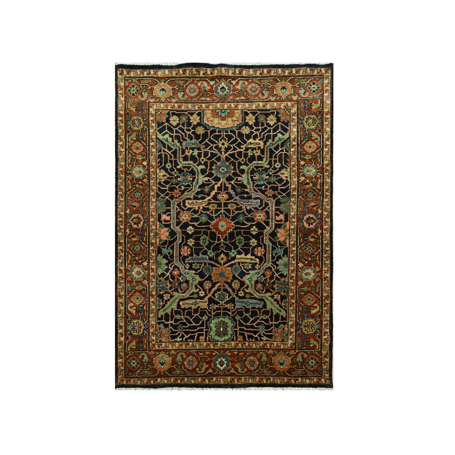 Heriz-Hand-Knotted-Rug-381155
