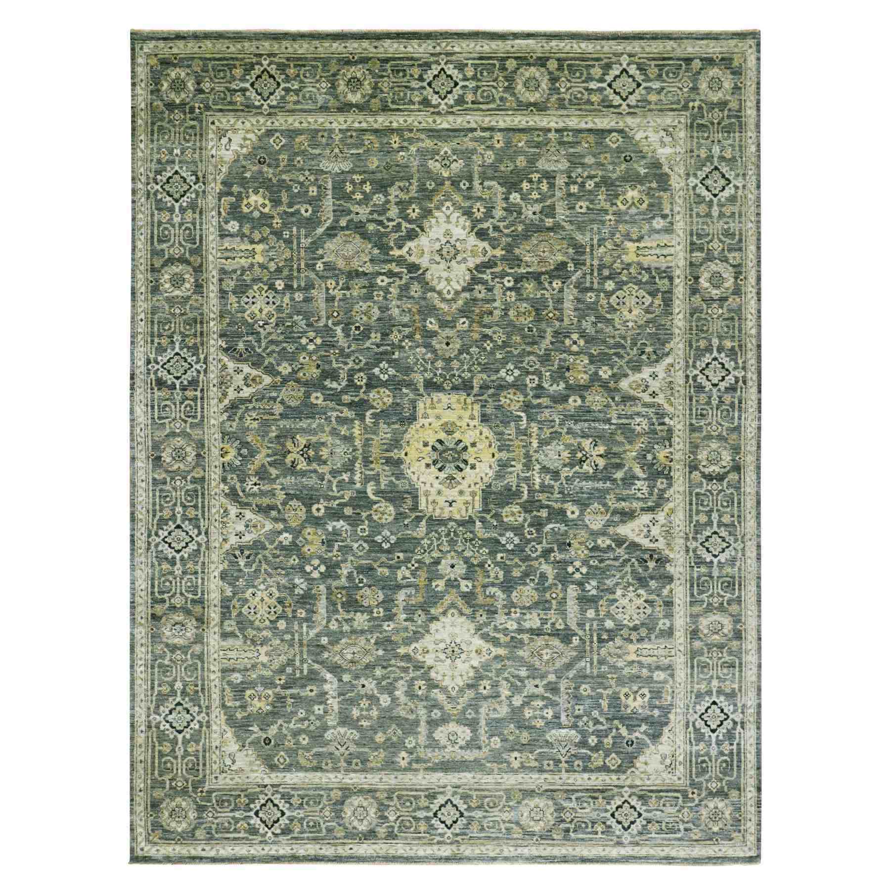 Oushak-And-Peshawar-Hand-Knotted-Rug-380215