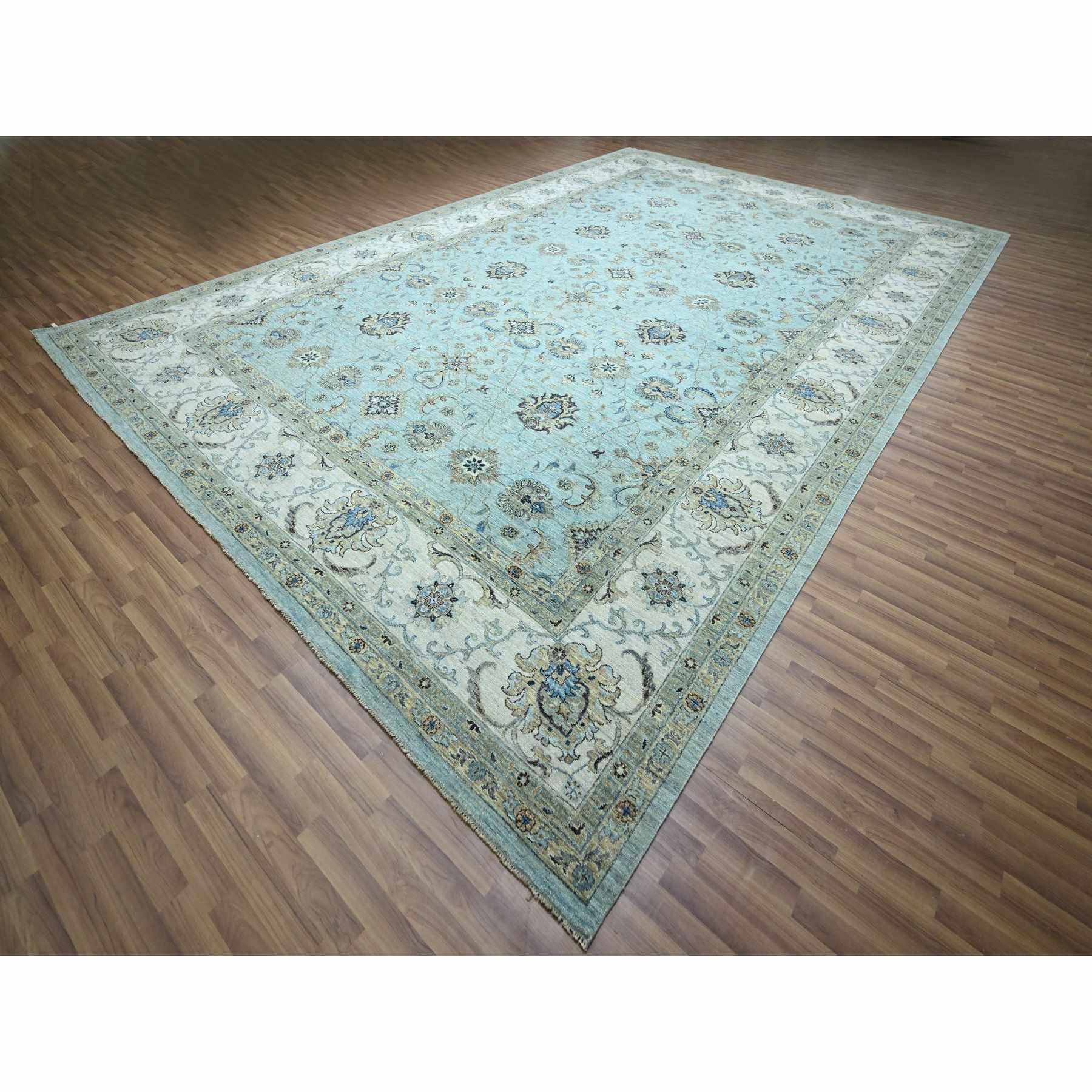 Oushak-And-Peshawar-Hand-Knotted-Rug-380530