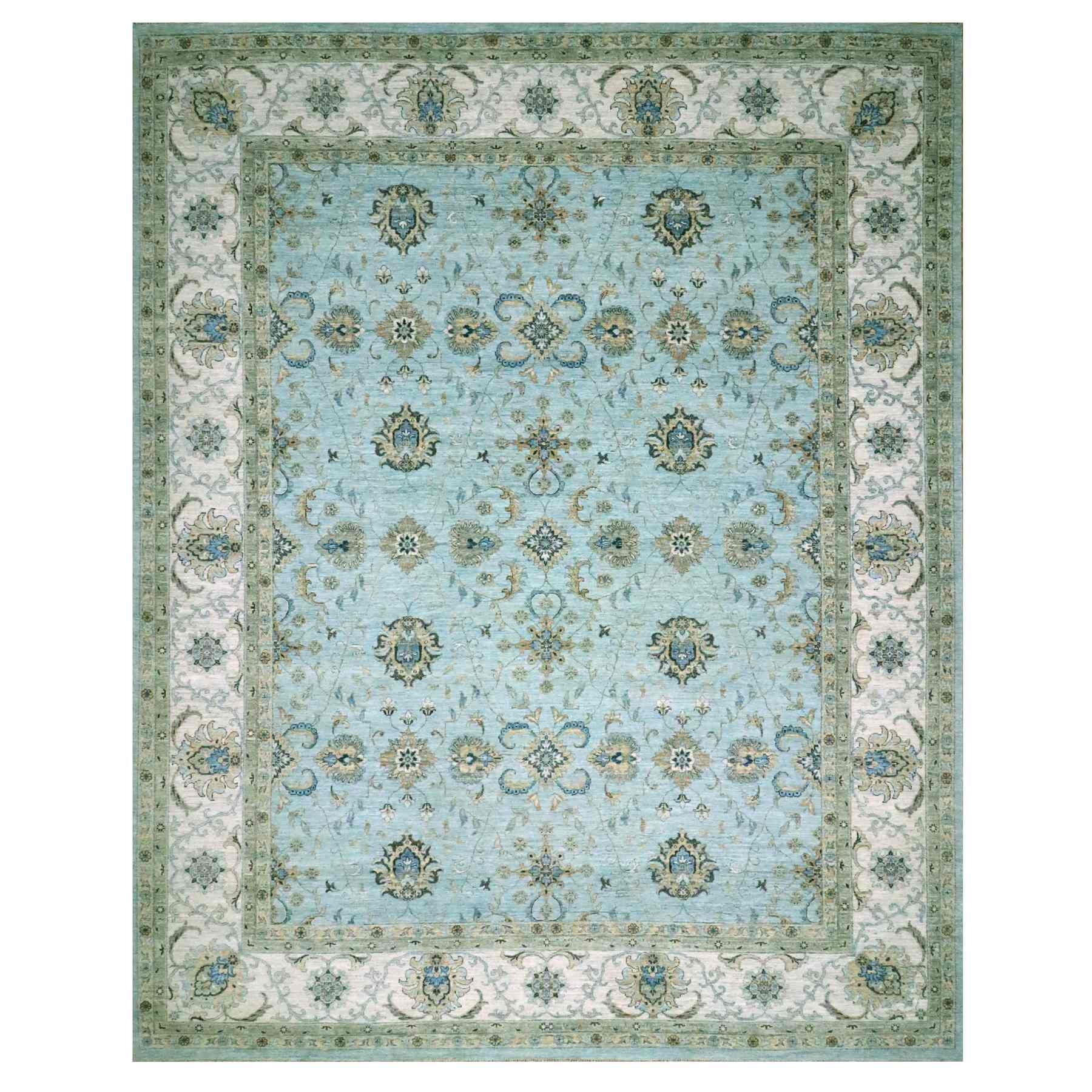 Oushak-And-Peshawar-Hand-Knotted-Rug-380535