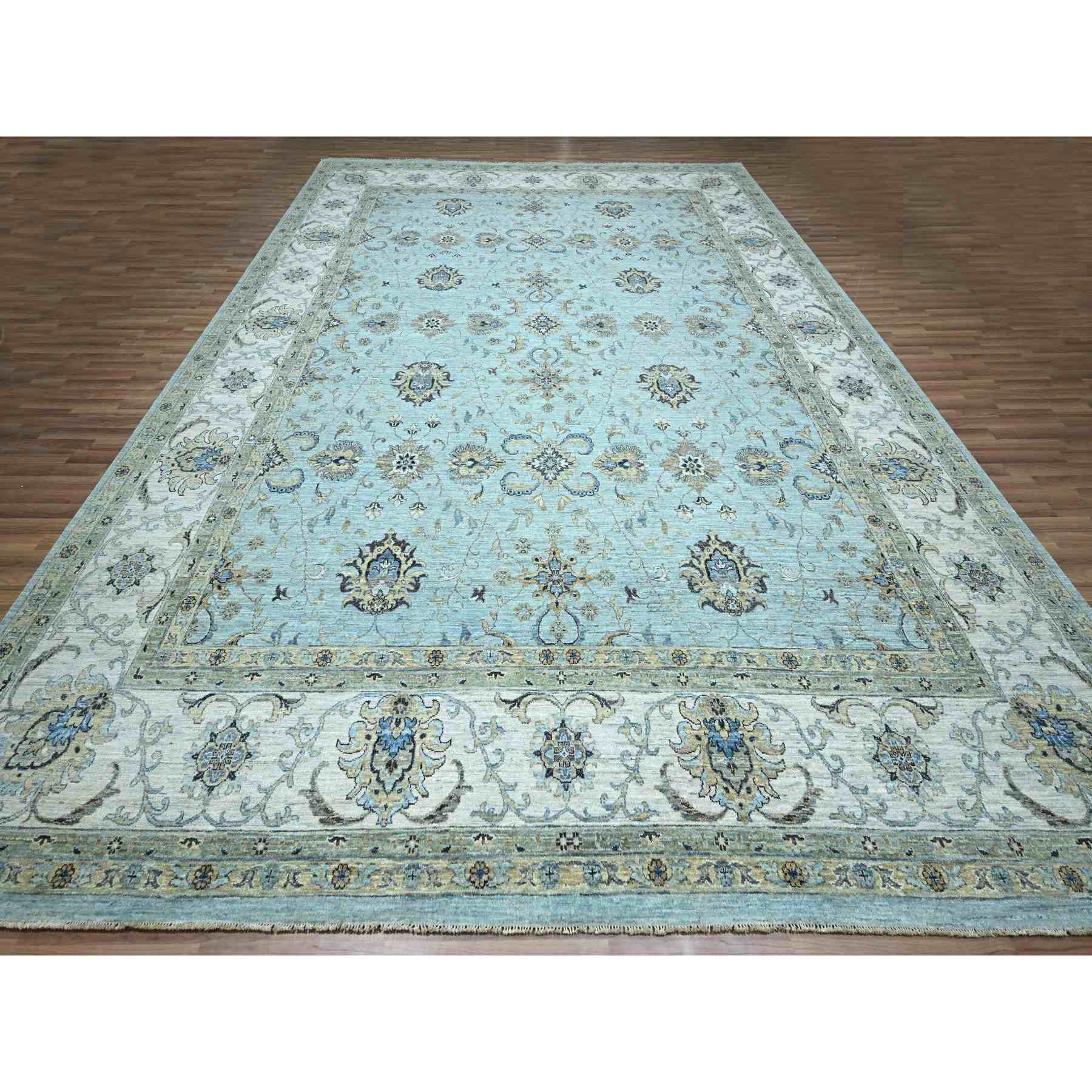 Oushak-And-Peshawar-Hand-Knotted-Rug-380535