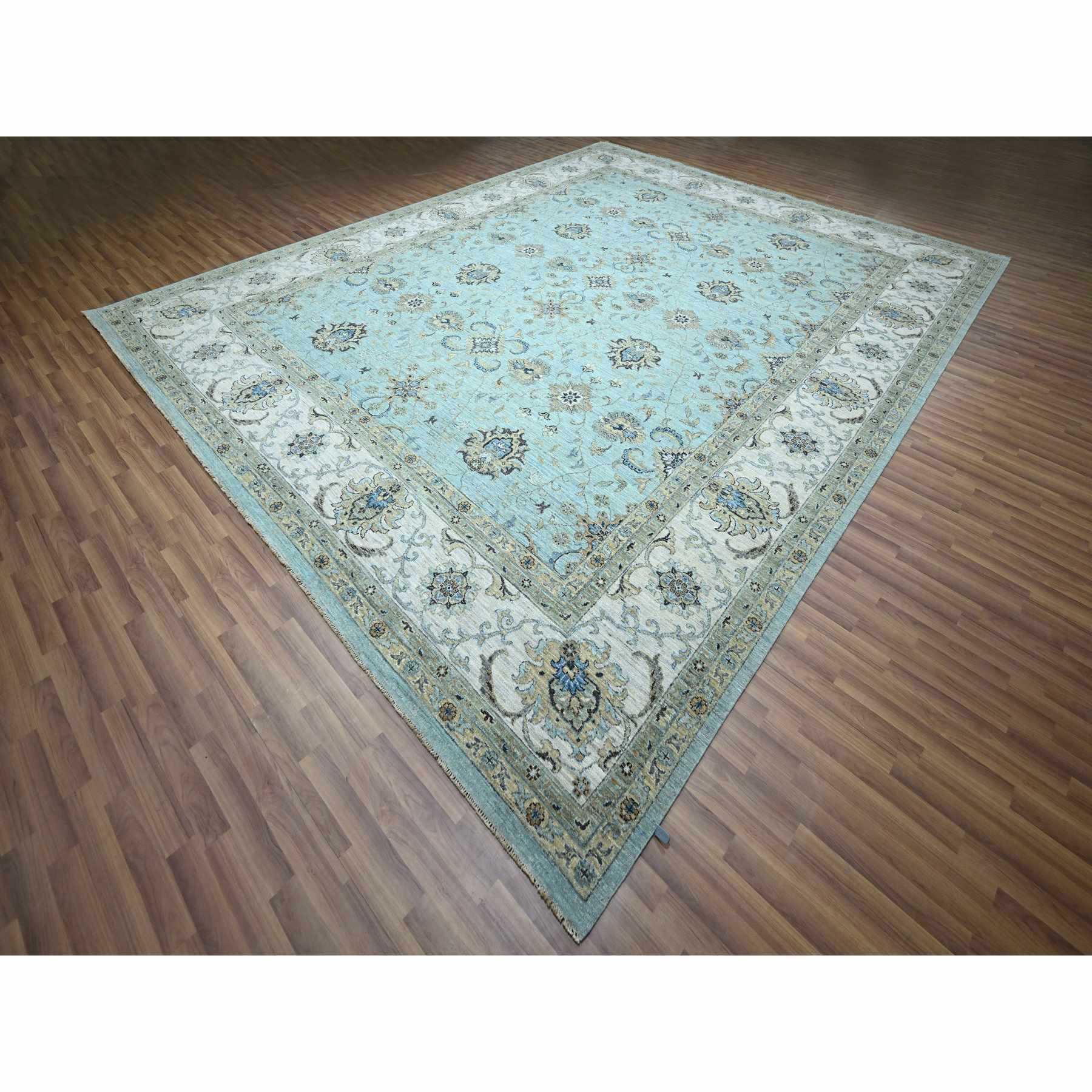 Oushak-And-Peshawar-Hand-Knotted-Rug-380535