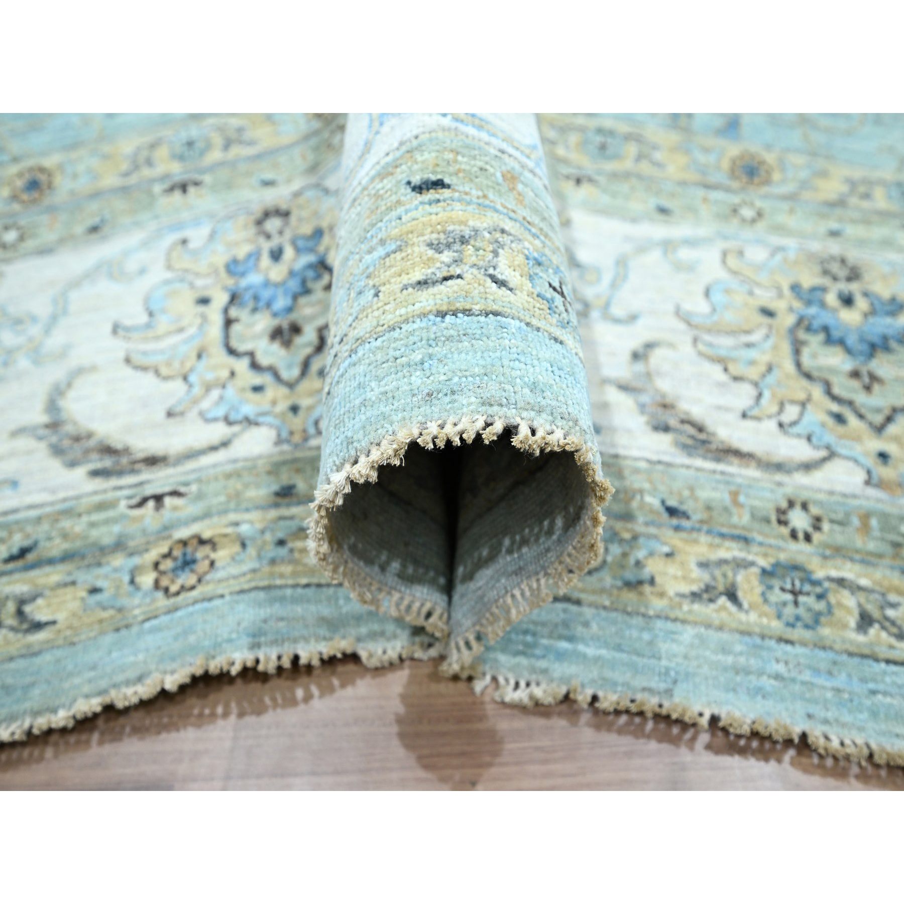 Oushak-And-Peshawar-Hand-Knotted-Rug-380535