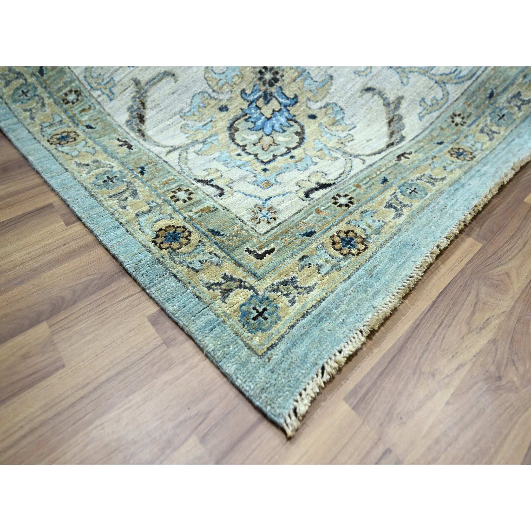 Oushak-And-Peshawar-Hand-Knotted-Rug-380535