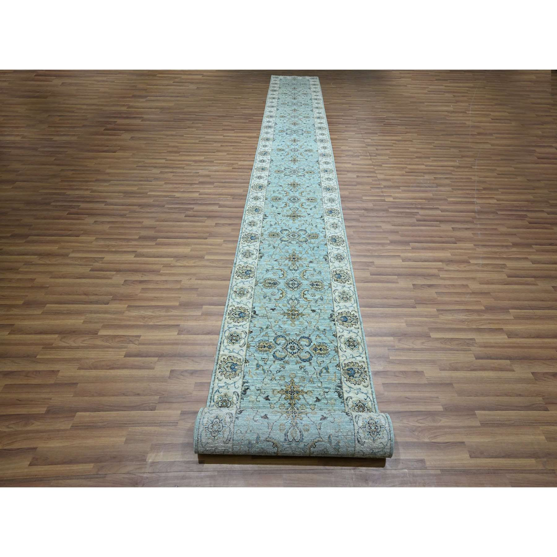 Oushak-And-Peshawar-Hand-Knotted-Rug-380565