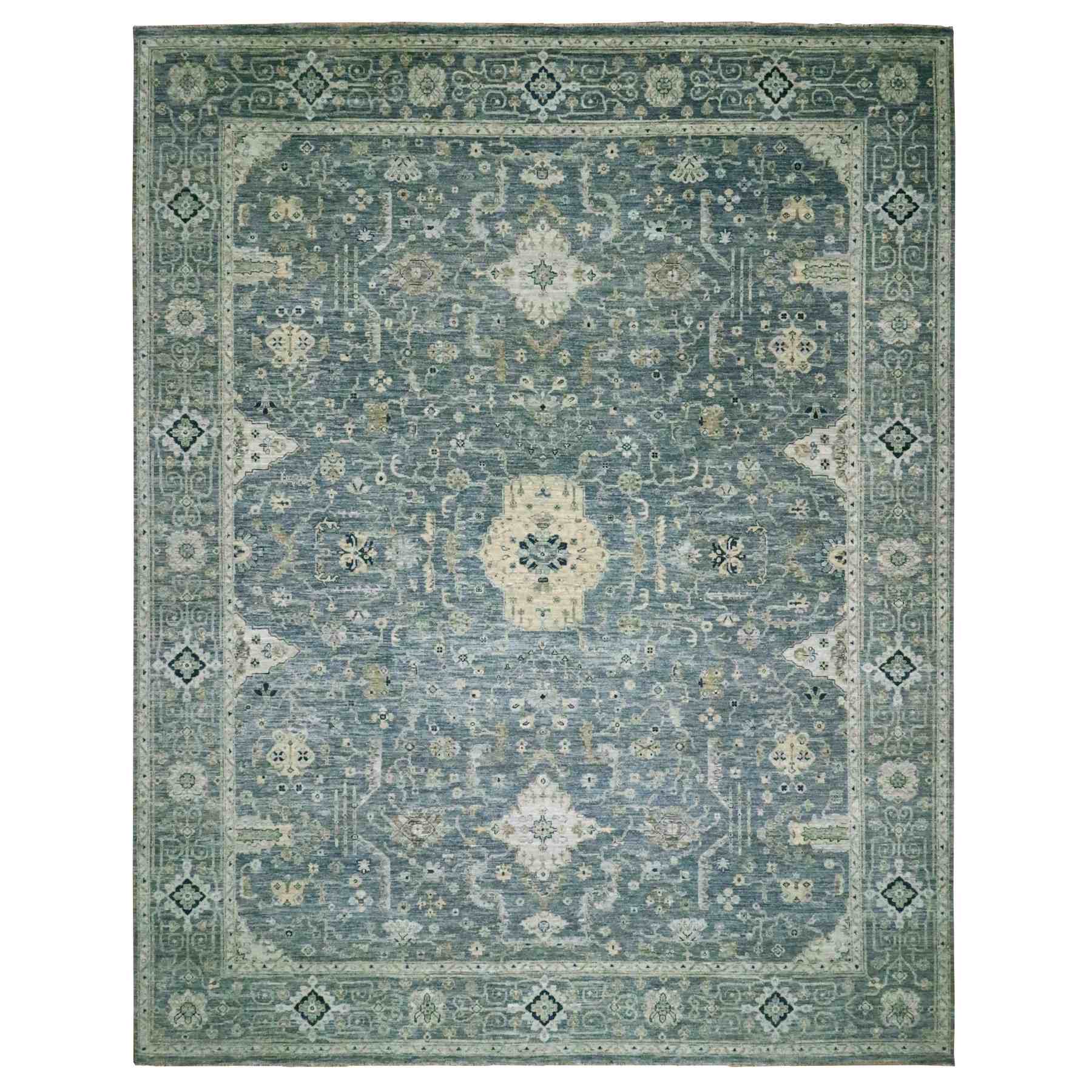 Oushak-And-Peshawar-Hand-Knotted-Rug-380585