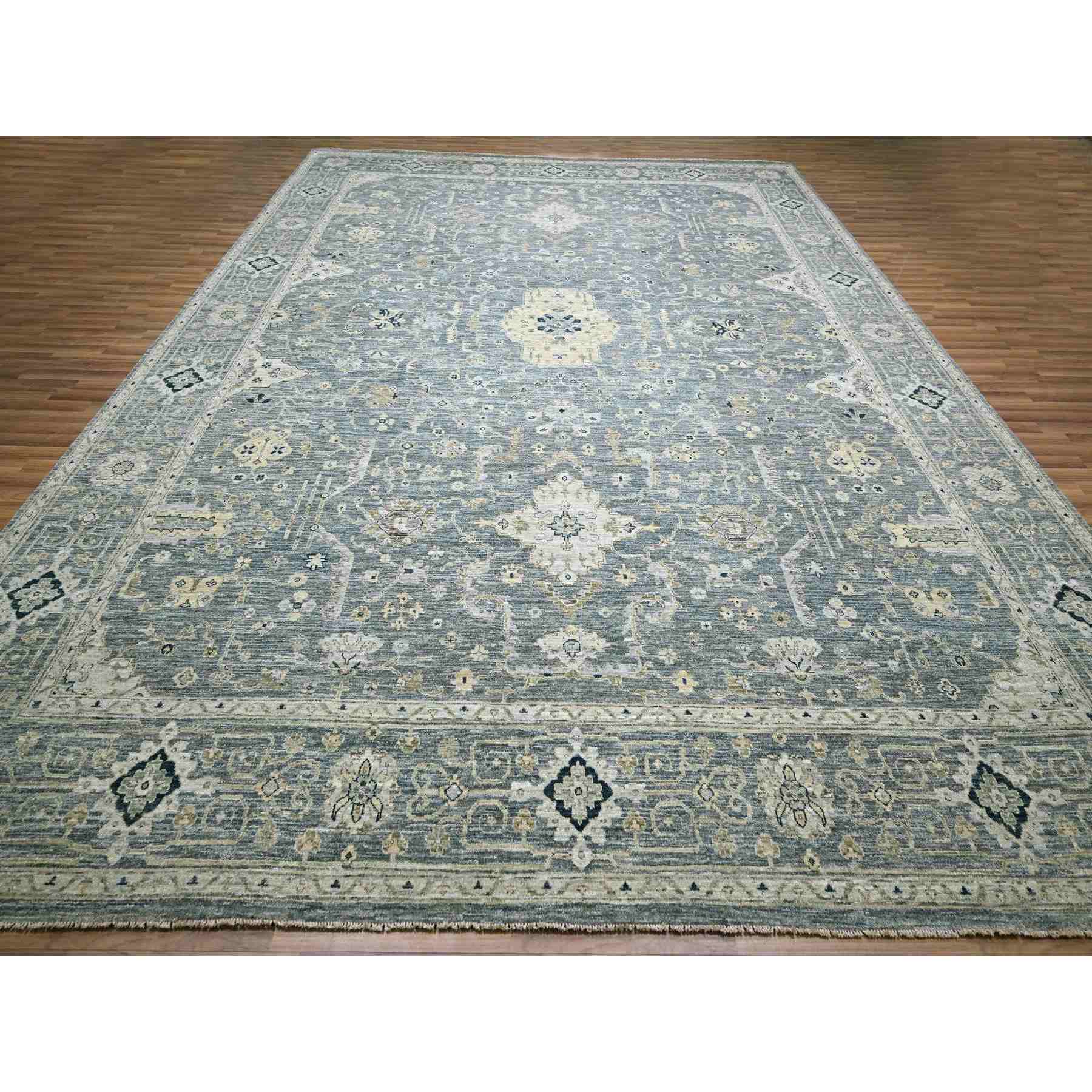 Oushak-And-Peshawar-Hand-Knotted-Rug-380585