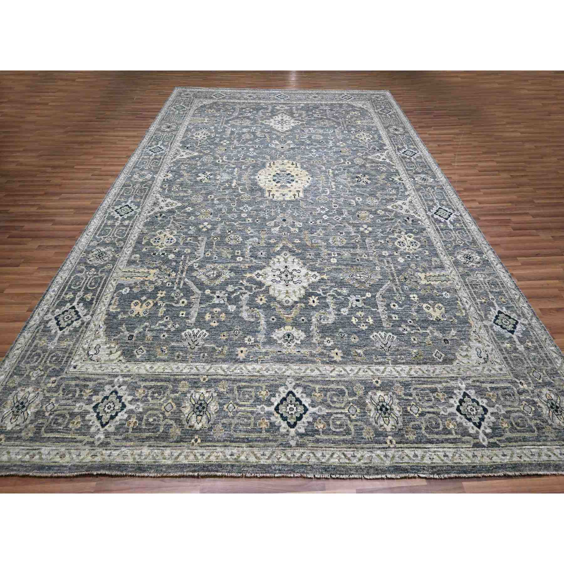 Oushak-And-Peshawar-Hand-Knotted-Rug-380590