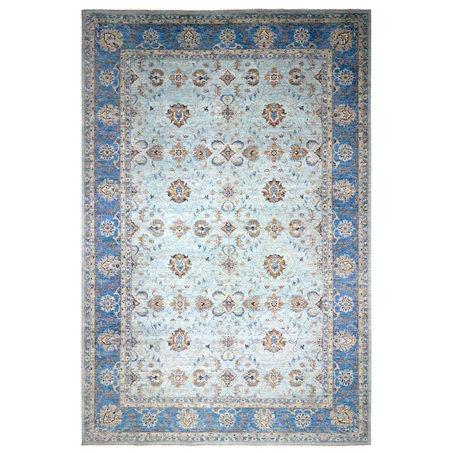 Oushak-And-Peshawar-Hand-Knotted-Rug-380605