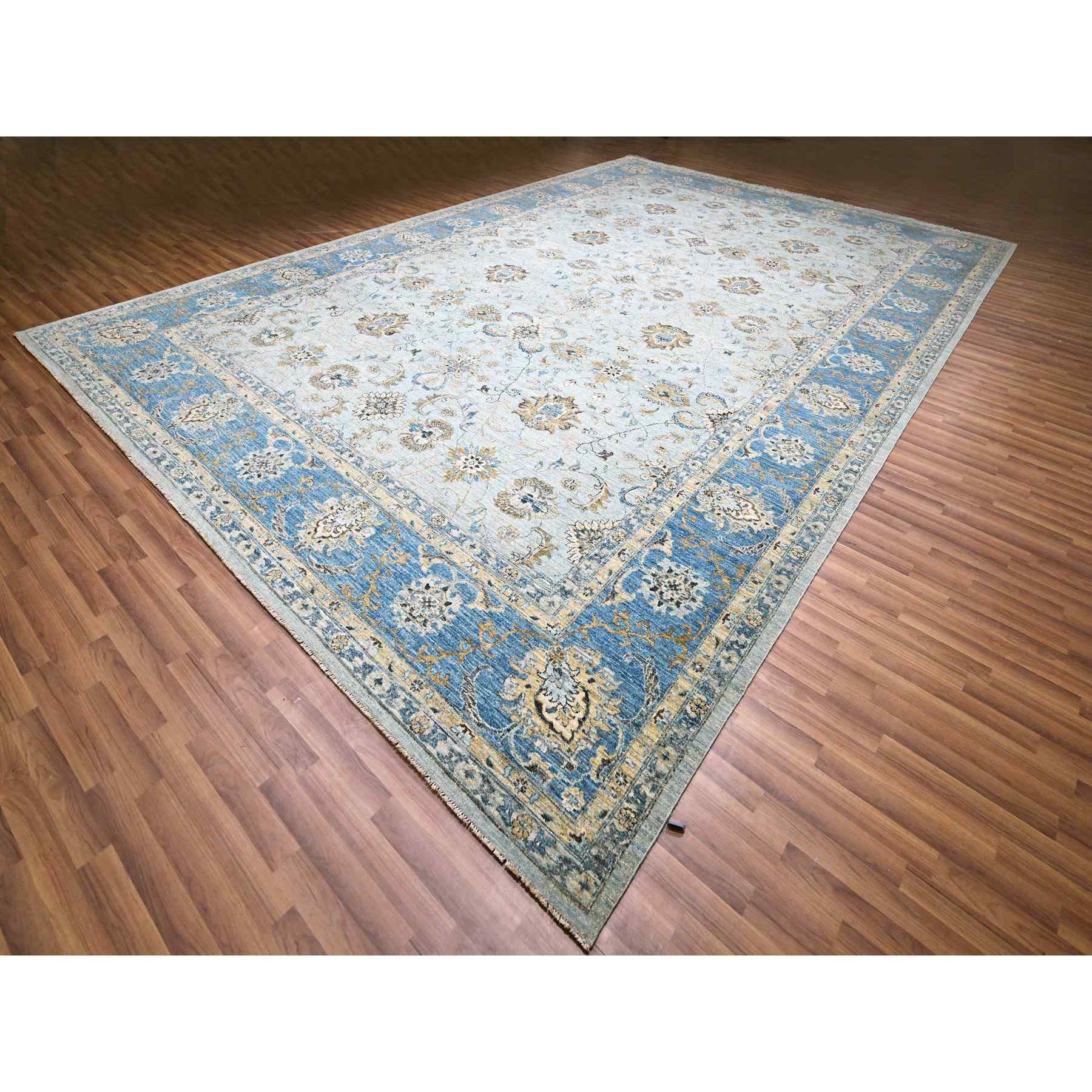 Oushak-And-Peshawar-Hand-Knotted-Rug-380605