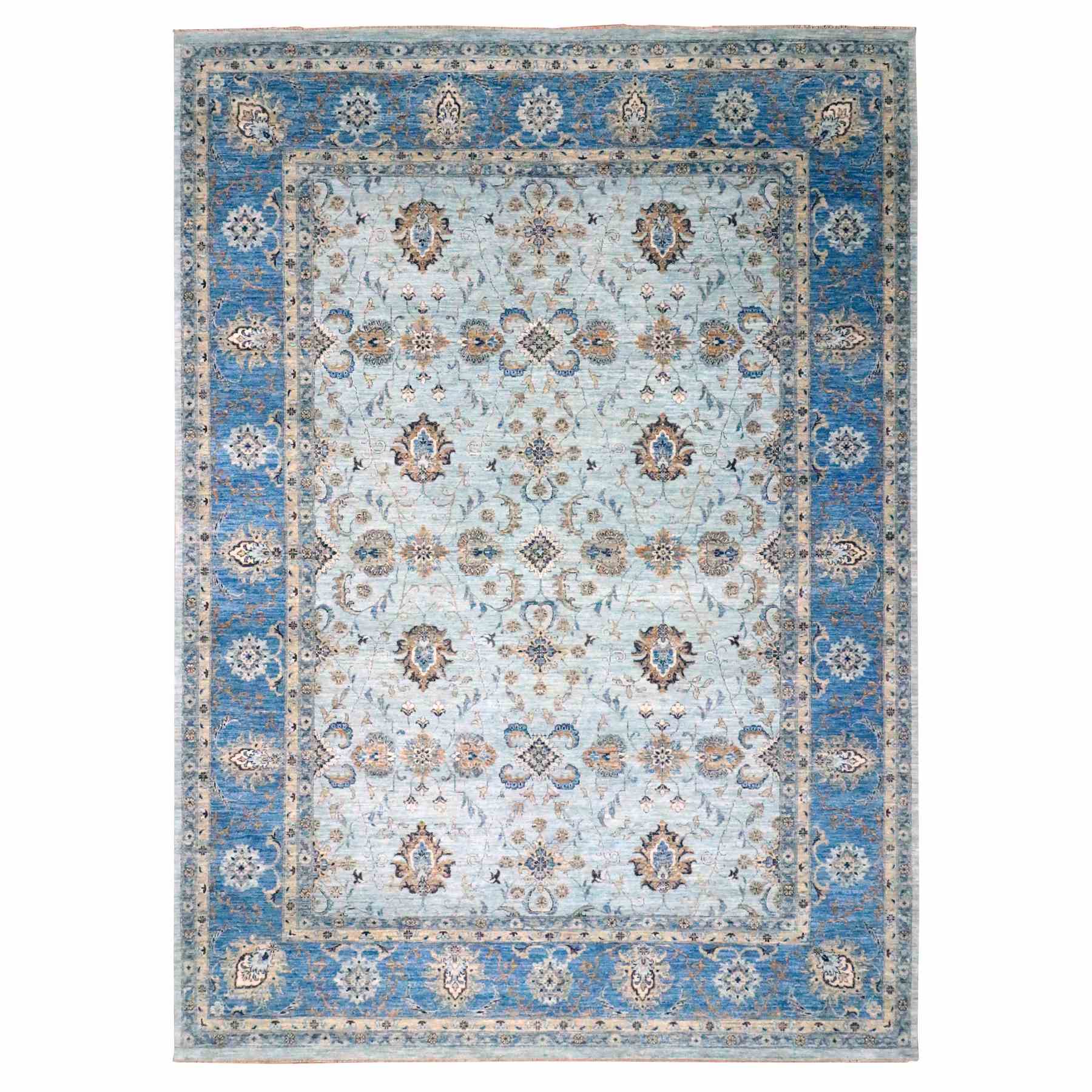 Oushak-And-Peshawar-Hand-Knotted-Rug-380610