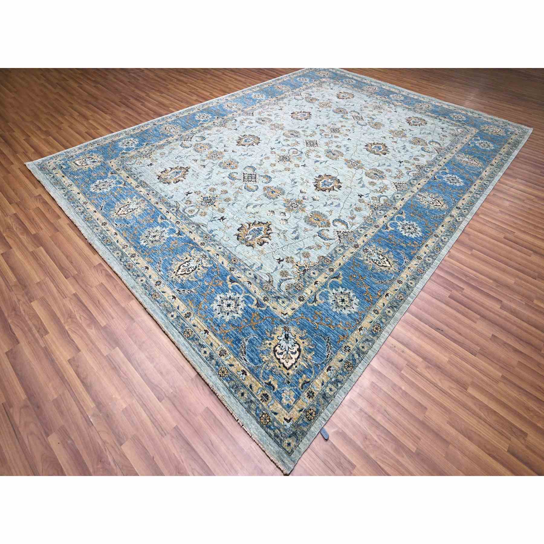 Oushak-And-Peshawar-Hand-Knotted-Rug-380610