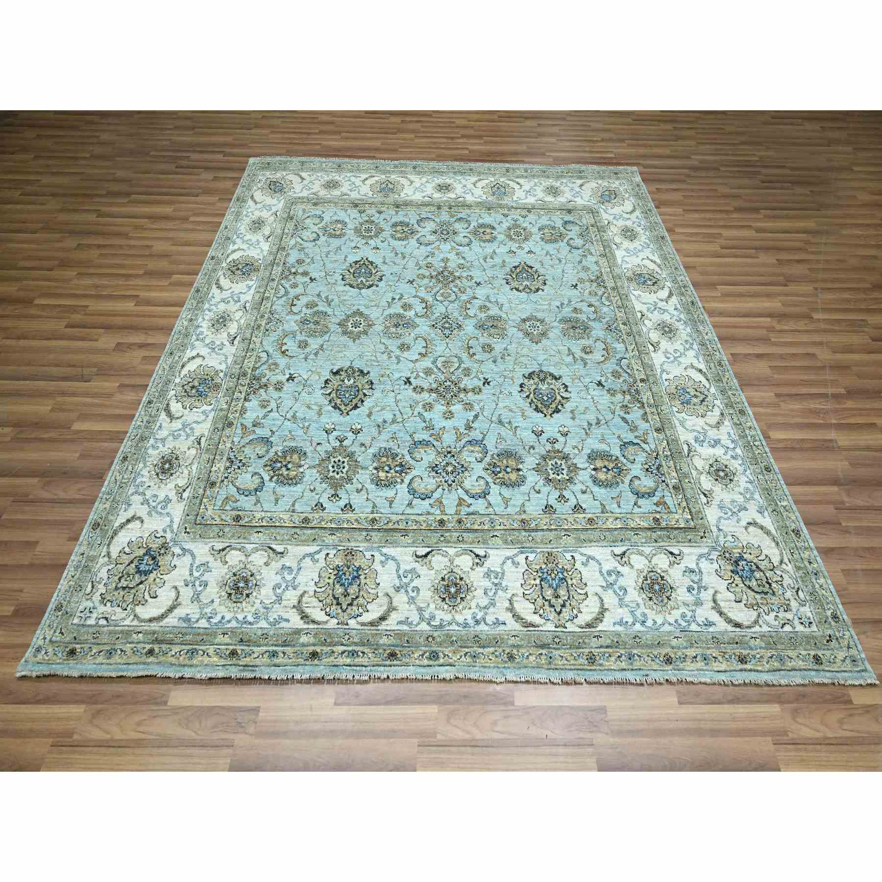 Oushak-And-Peshawar-Hand-Knotted-Rug-380670