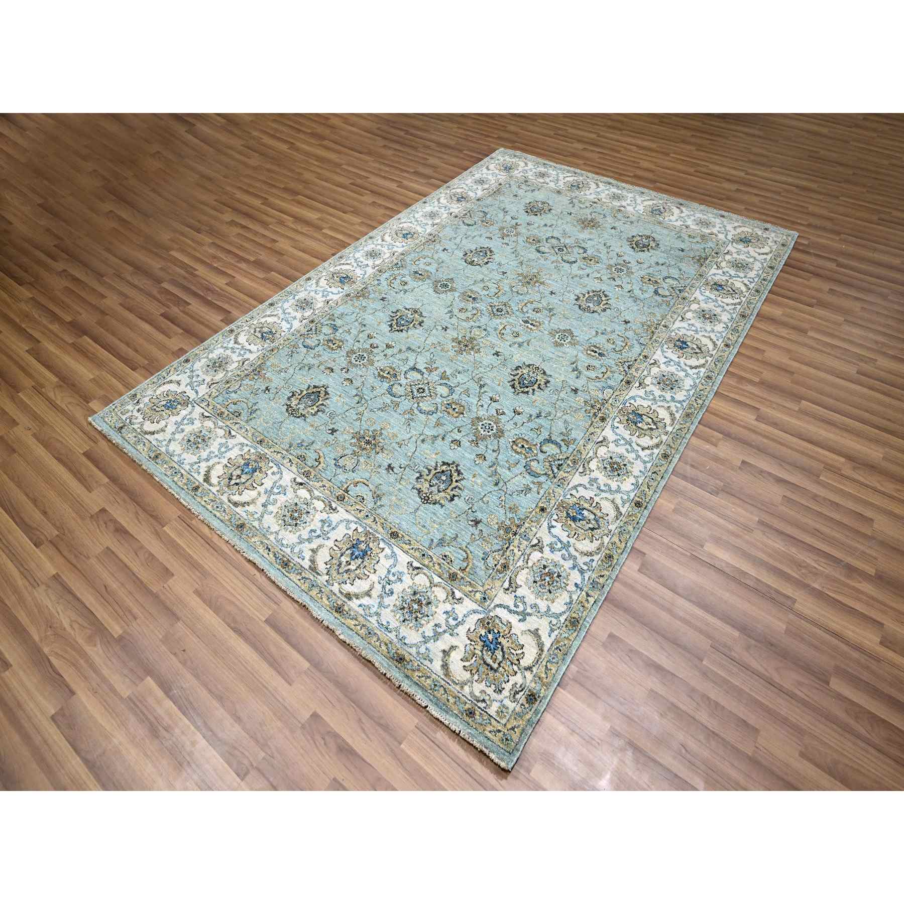 Oushak-And-Peshawar-Hand-Knotted-Rug-380685