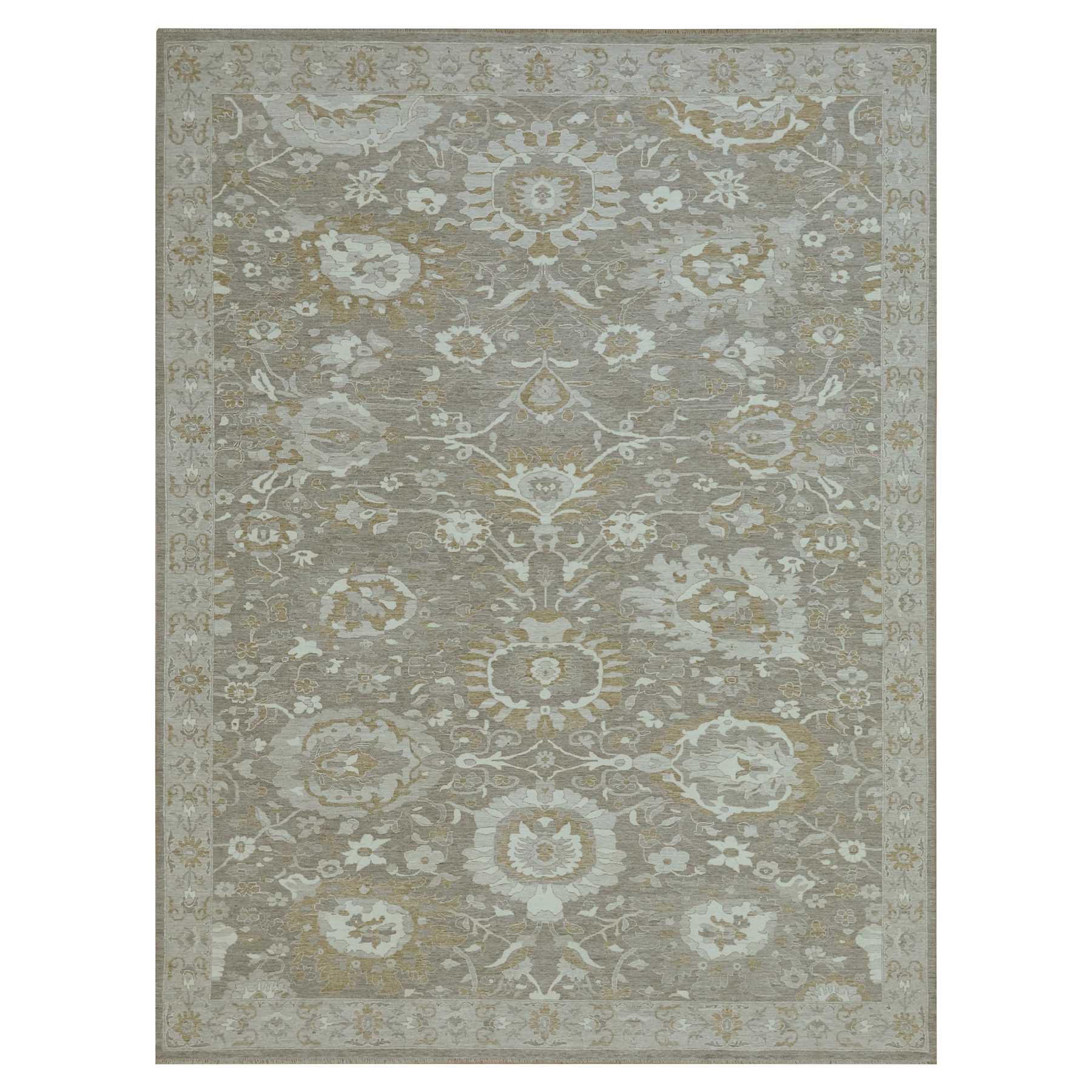 Oushak-And-Peshawar-Hand-Knotted-Rug-380820