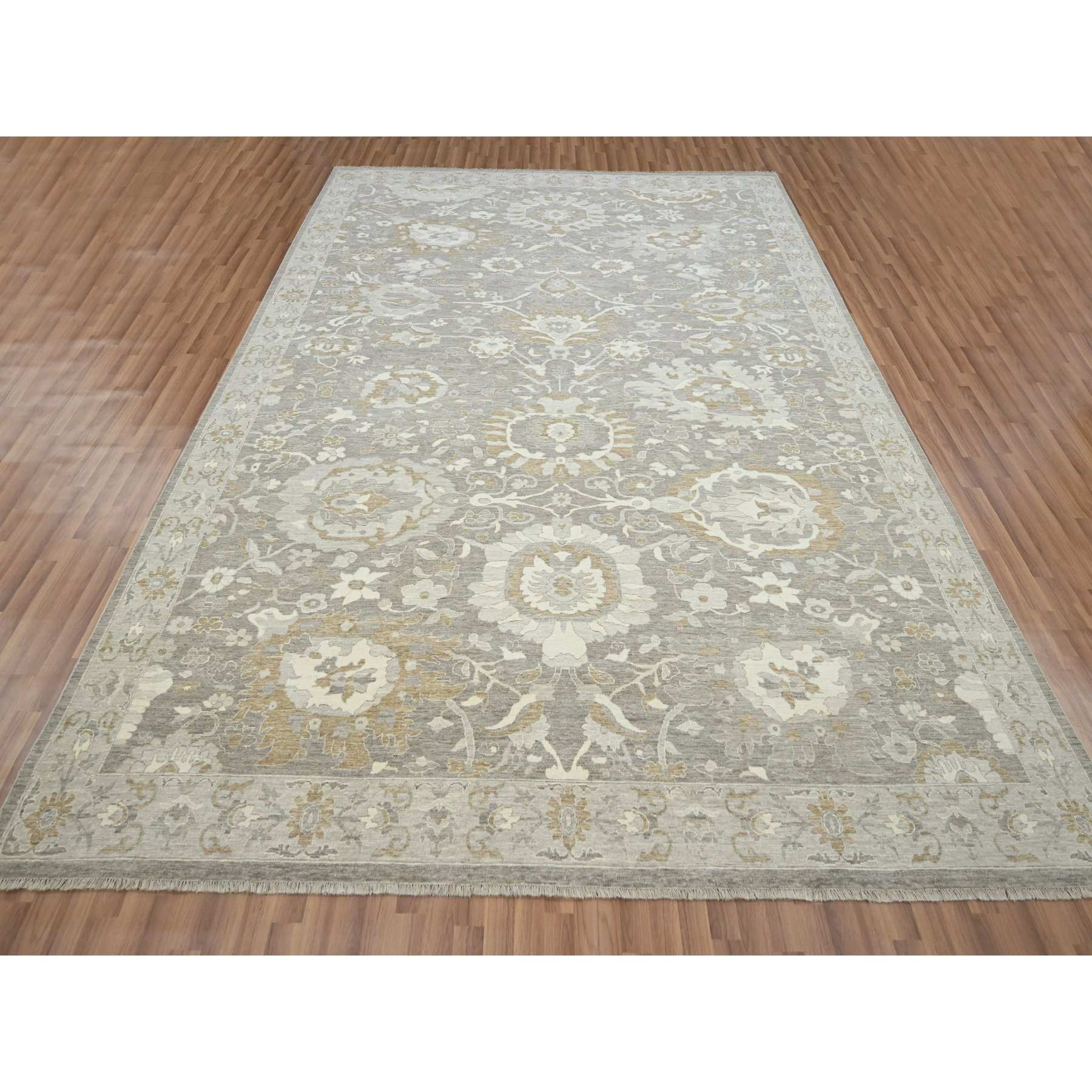 Oushak-And-Peshawar-Hand-Knotted-Rug-380820