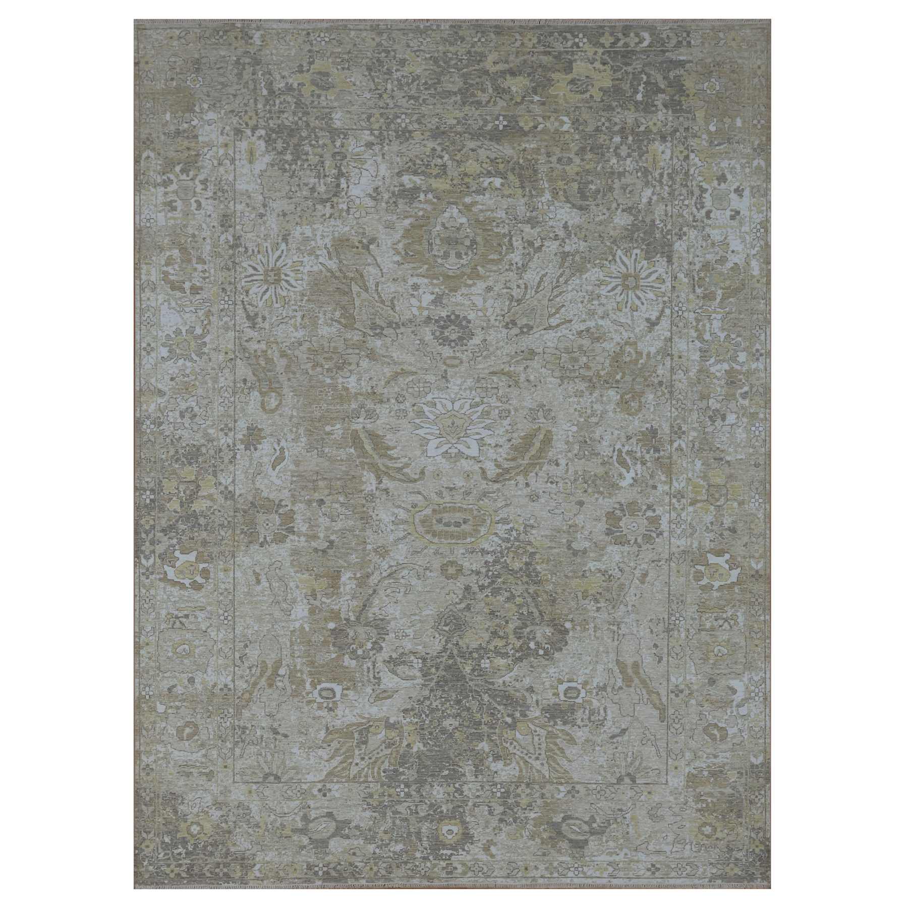 Oushak-And-Peshawar-Hand-Knotted-Rug-380845