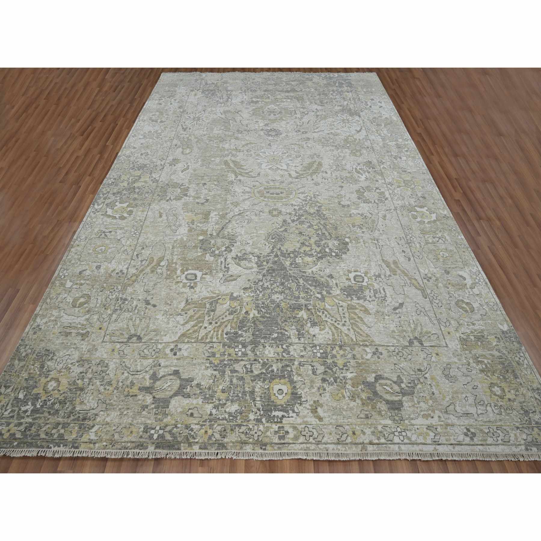 Oushak-And-Peshawar-Hand-Knotted-Rug-380845