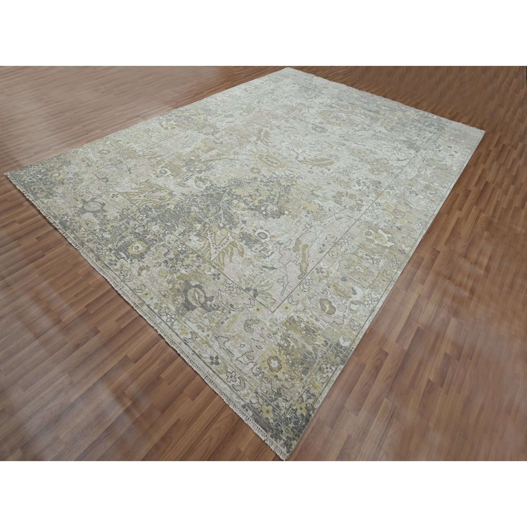 Oushak-And-Peshawar-Hand-Knotted-Rug-380845