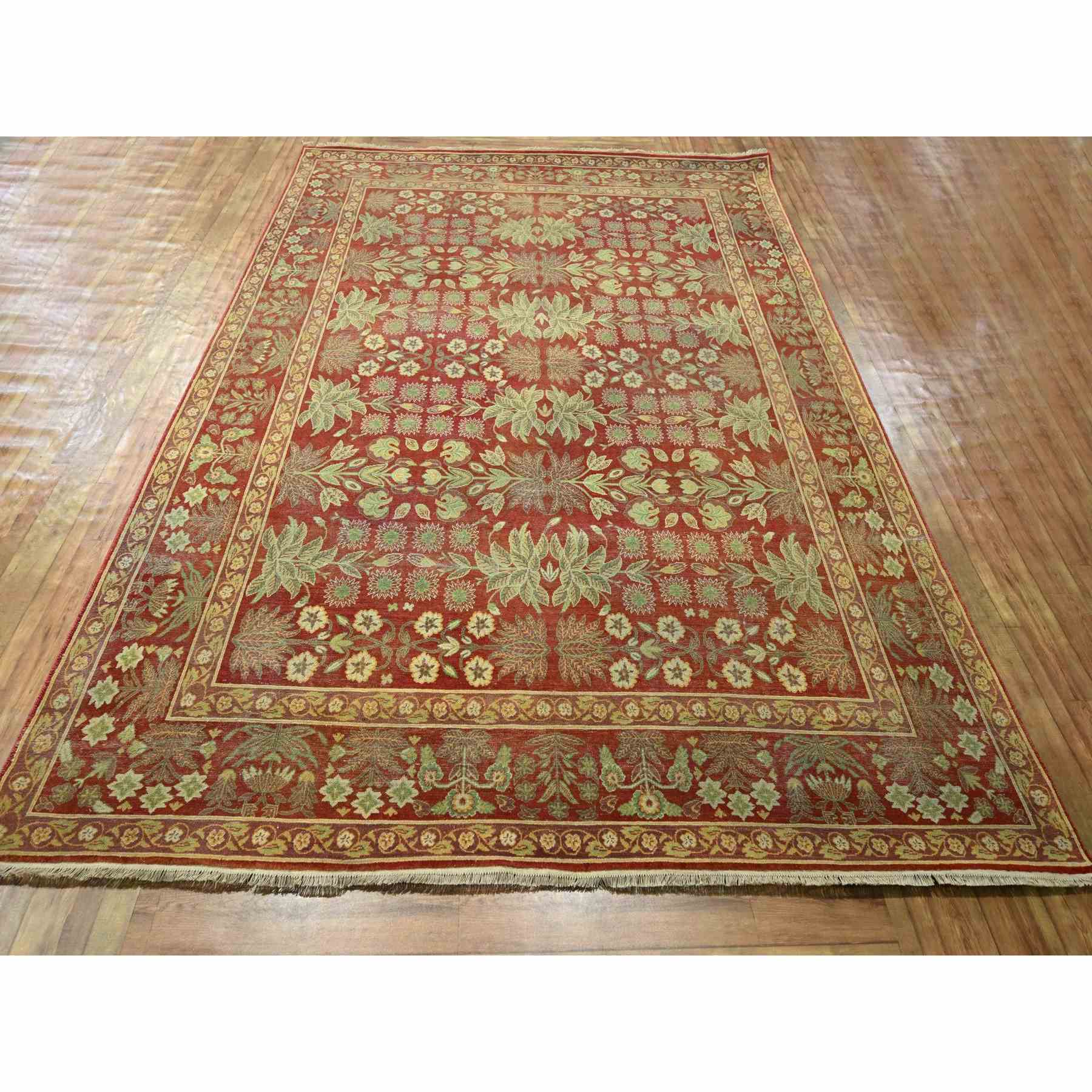Oushak-And-Peshawar-Hand-Knotted-Rug-381730
