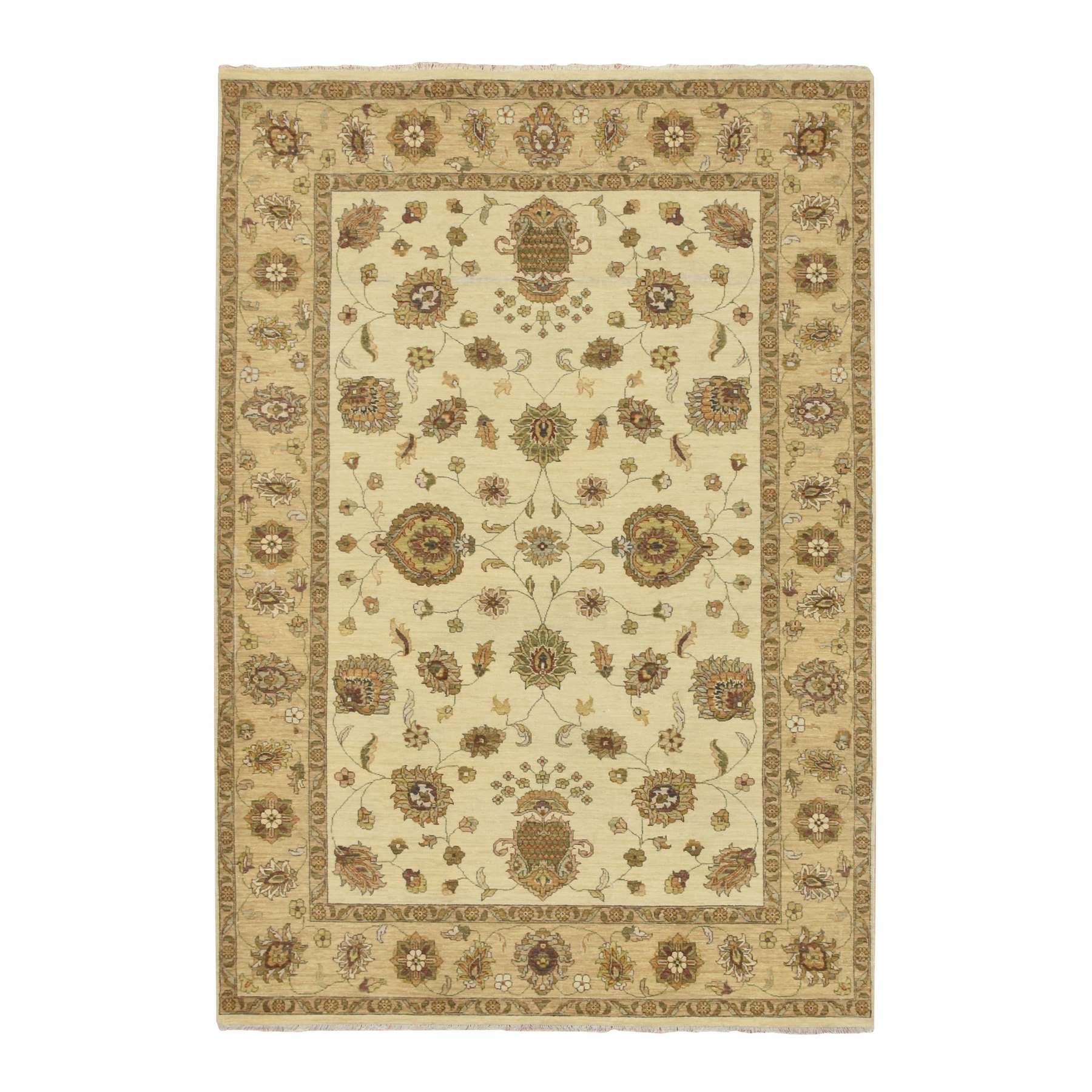 Oushak-And-Peshawar-Hand-Knotted-Rug-381795