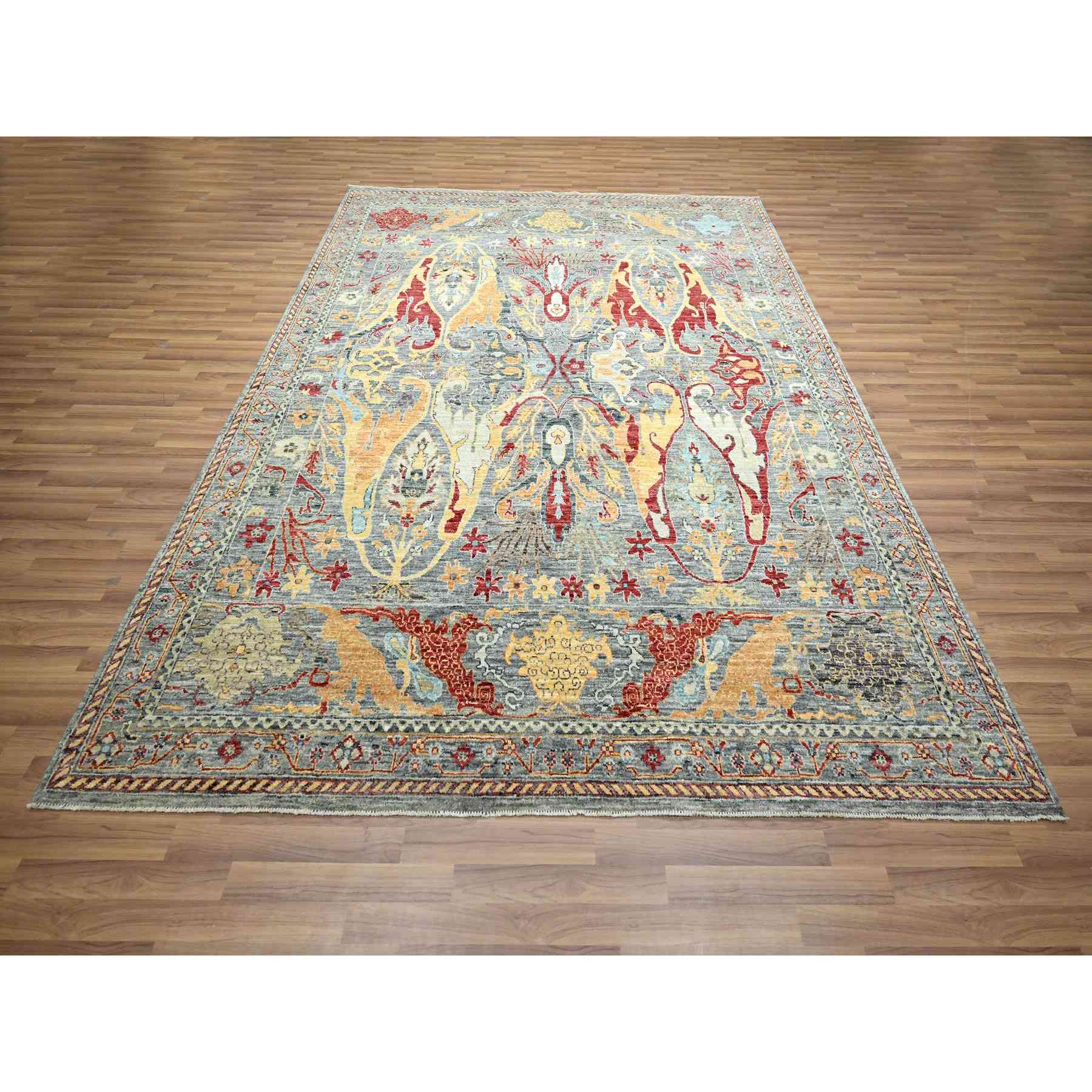 Tribal-Geometric-Hand-Knotted-Rug-382165