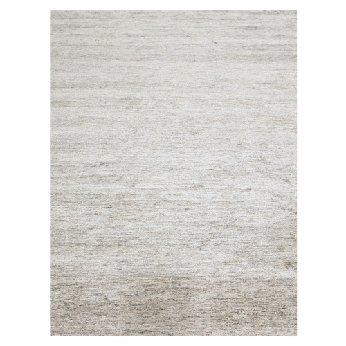 Warm Taupe, Plain Solid Design, Soft to the Touch, Pure Sari Silk, Hand Knotted, Oriental Rug