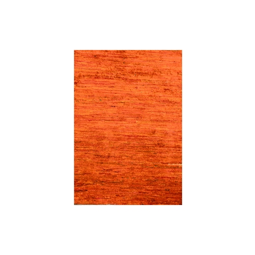 Tangelo Orange, Plain Solid Design, Hand Knotted, Sample, Strike Off, Pure Sari Silk, Mat, Oriental Rug