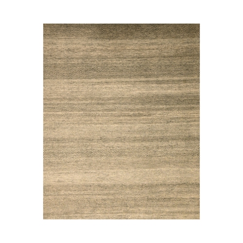 Stone Gray, Modern Grass Design, Undyed Natural Wool, Tone on Tone, Hand Knotted, Oriental 